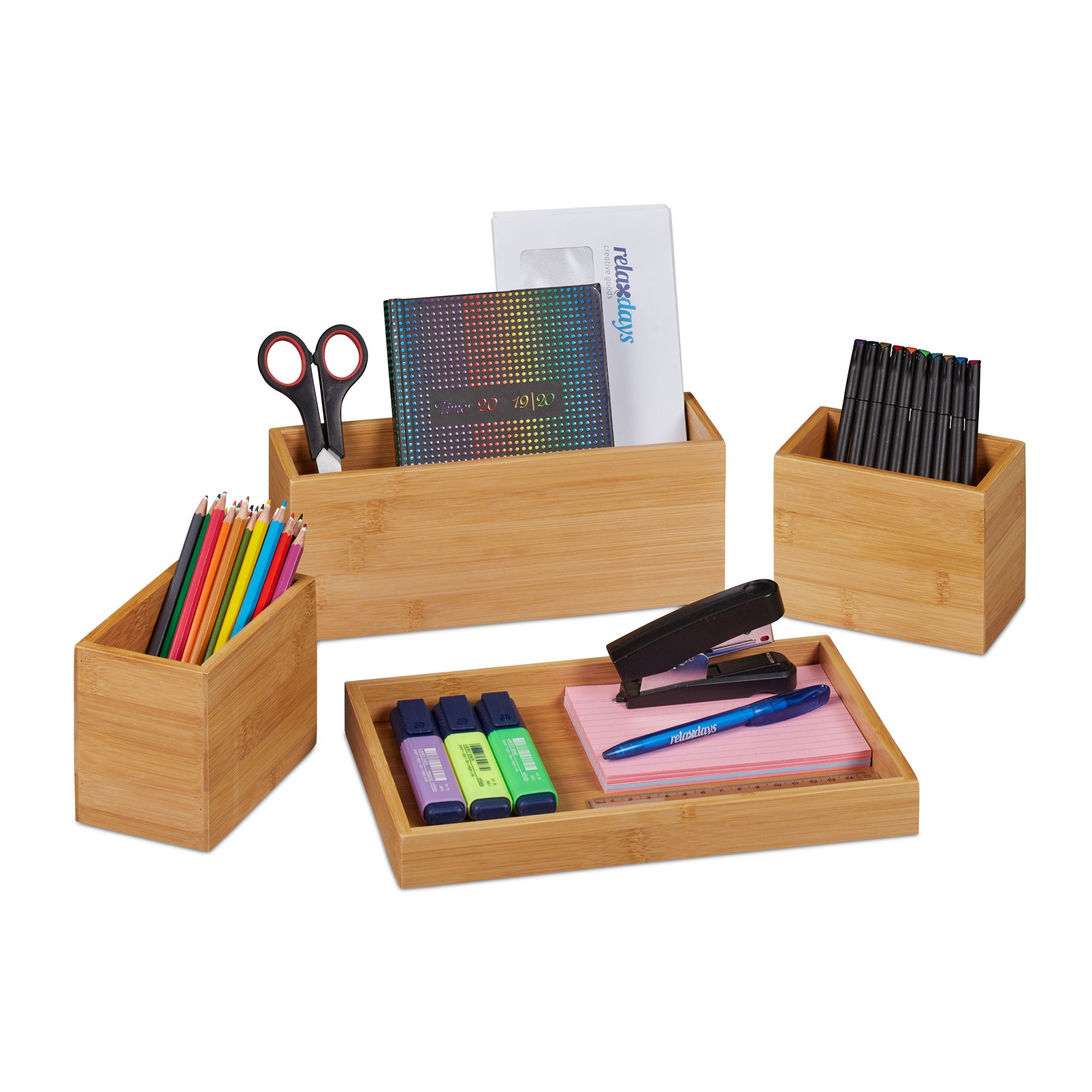 Schreibtisch Organizer-Set Hellbraun