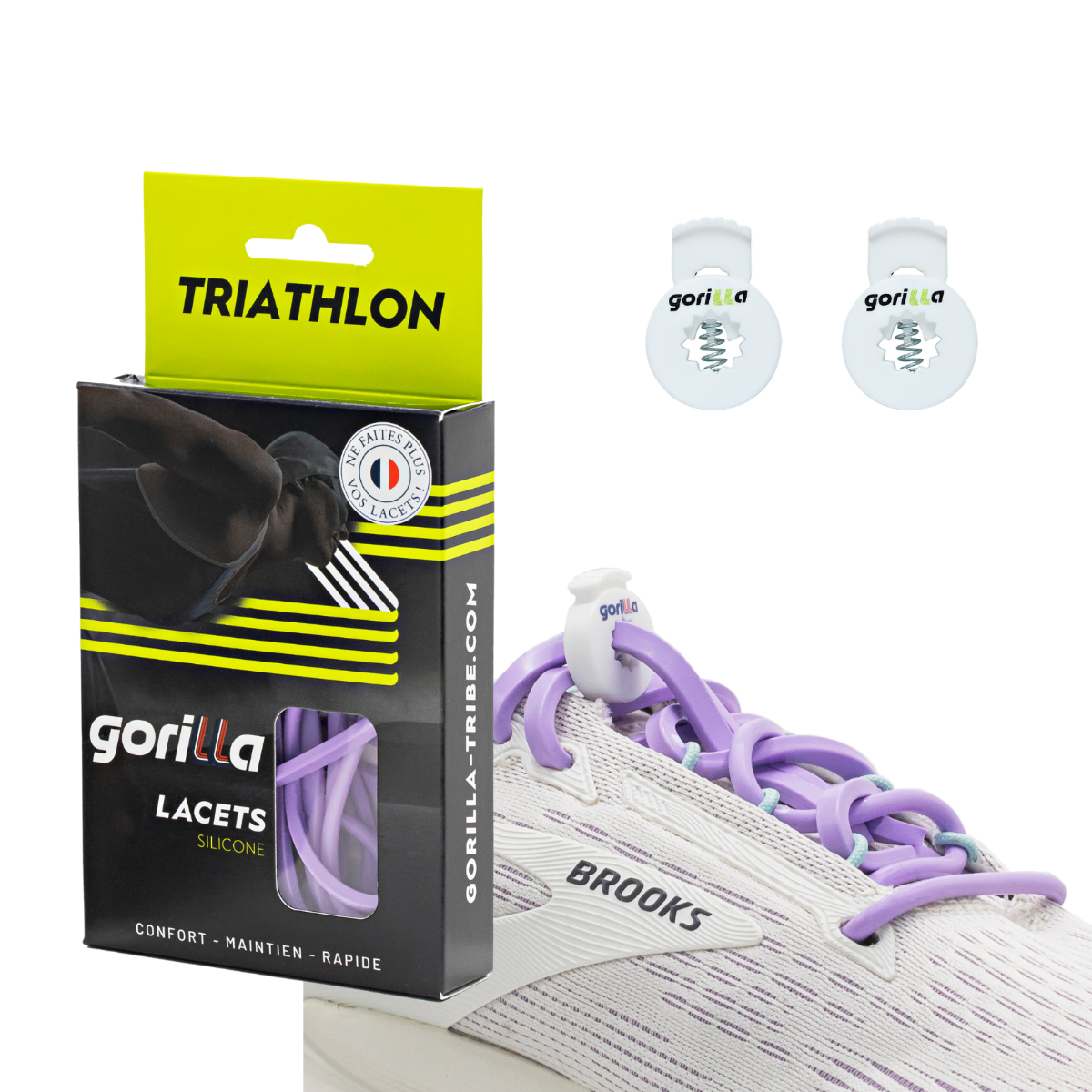 Elastische Schnürsenkel Flexibel Ohne Binden Silikon Triathlon Flieder