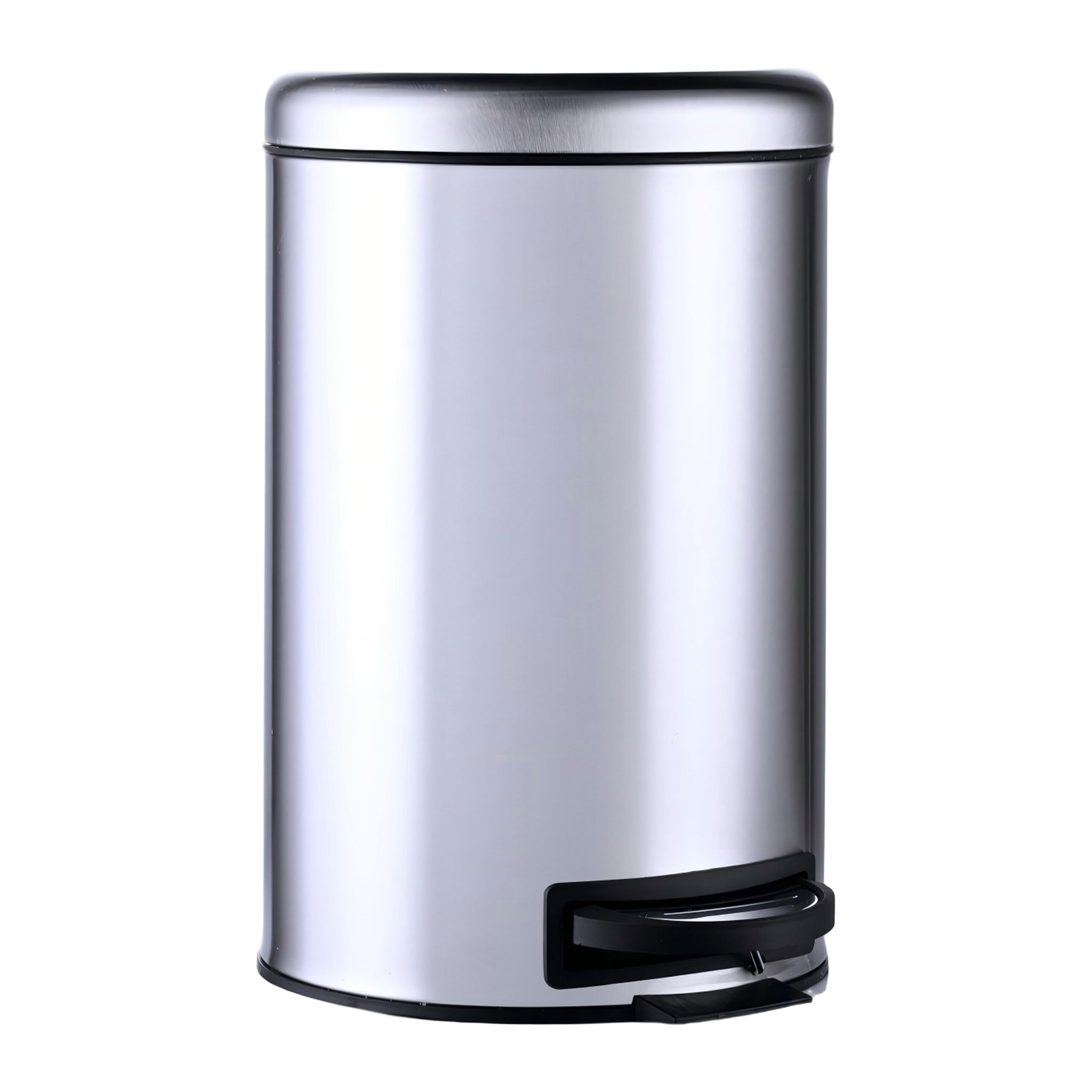 Mülleimer 12L Schwarz-Silber