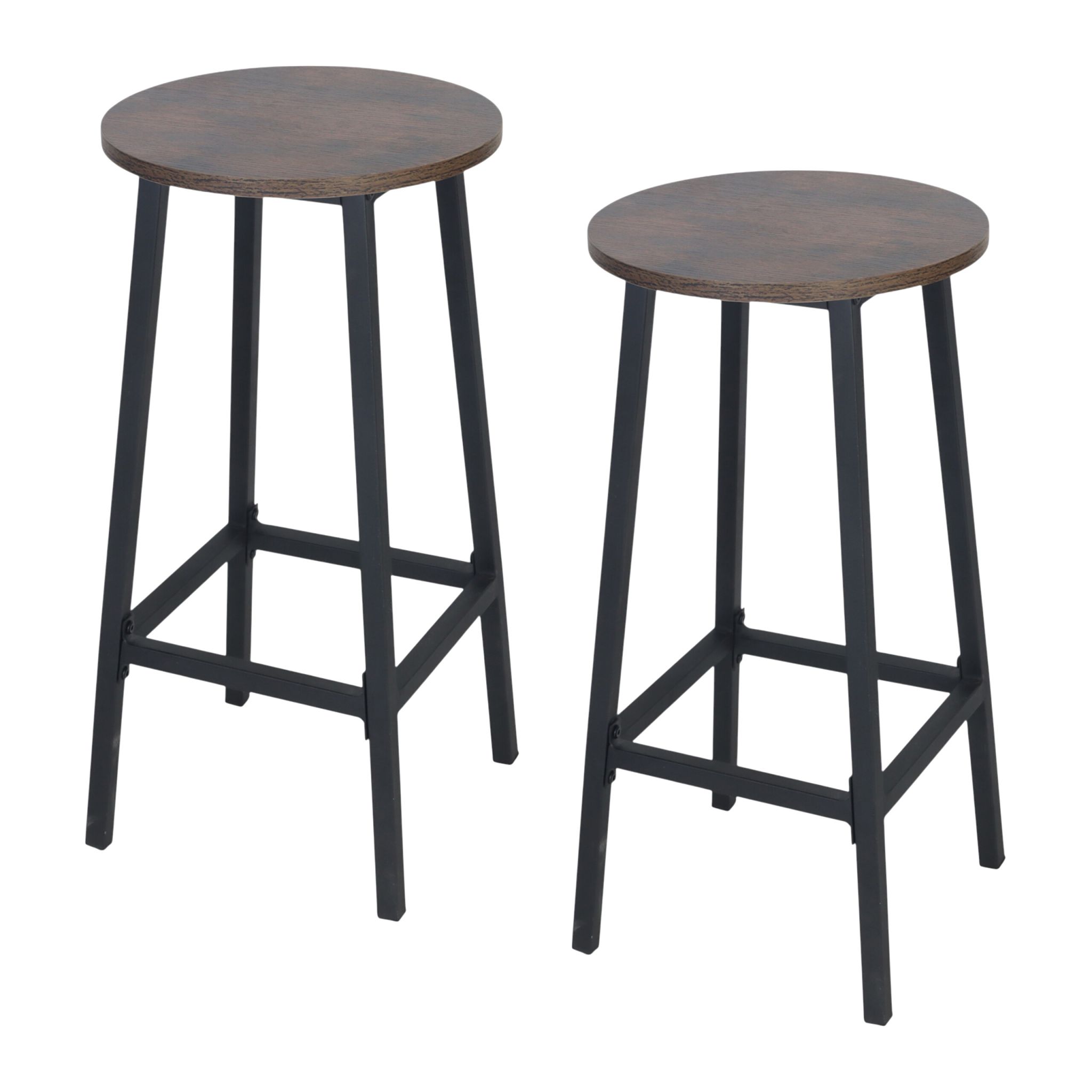Barhocker 2er-Set Braun-Schwarz