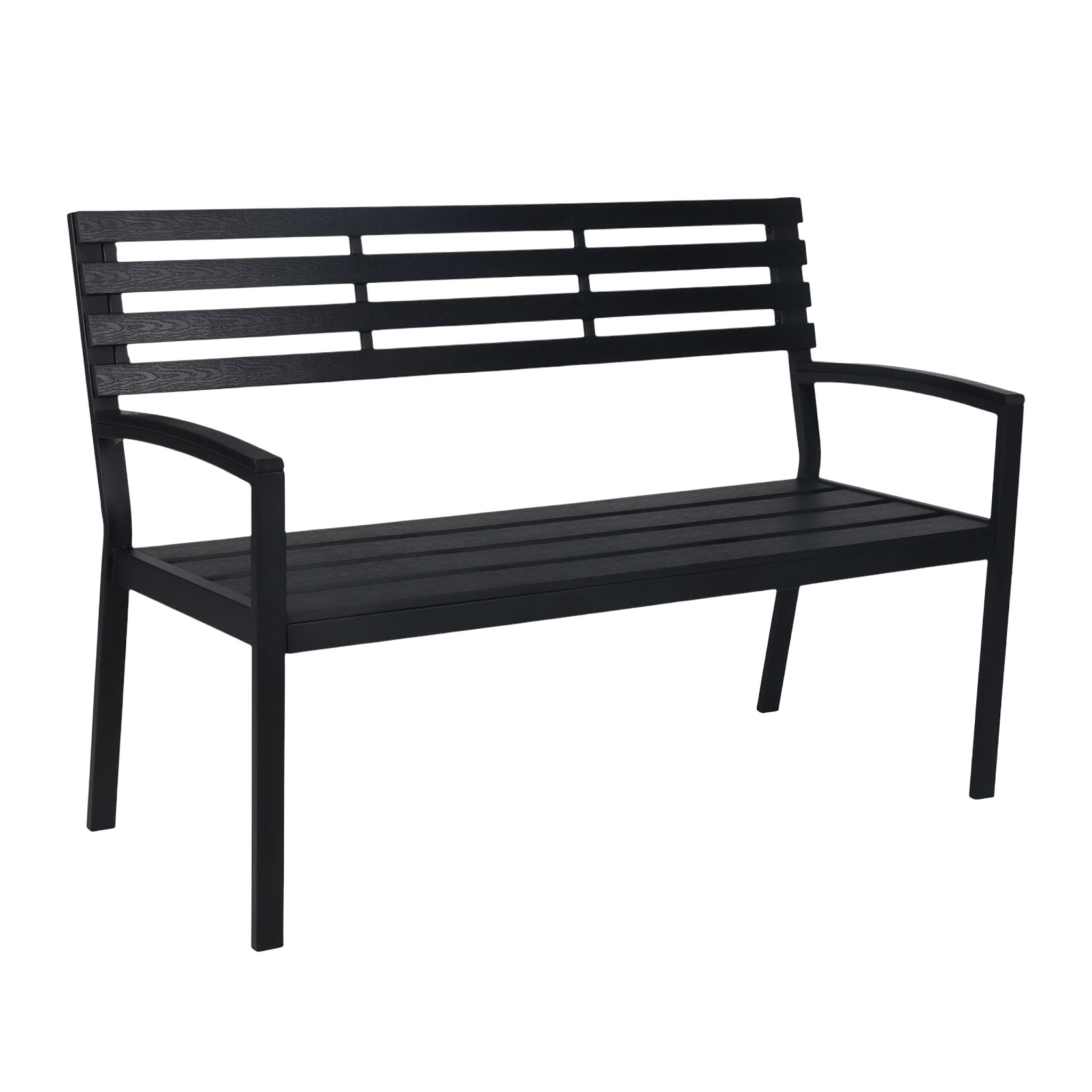 Gartenbank WPC & Metall Schwarz