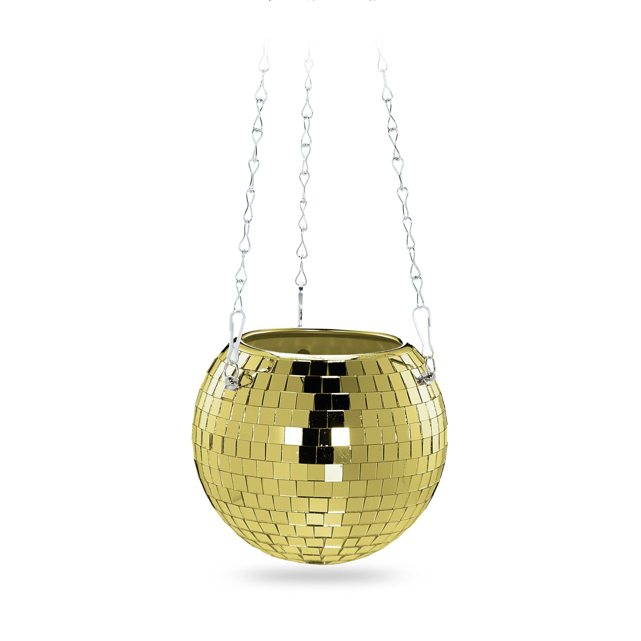Discokugel Pflanzentopf in Gold Gold-Silber