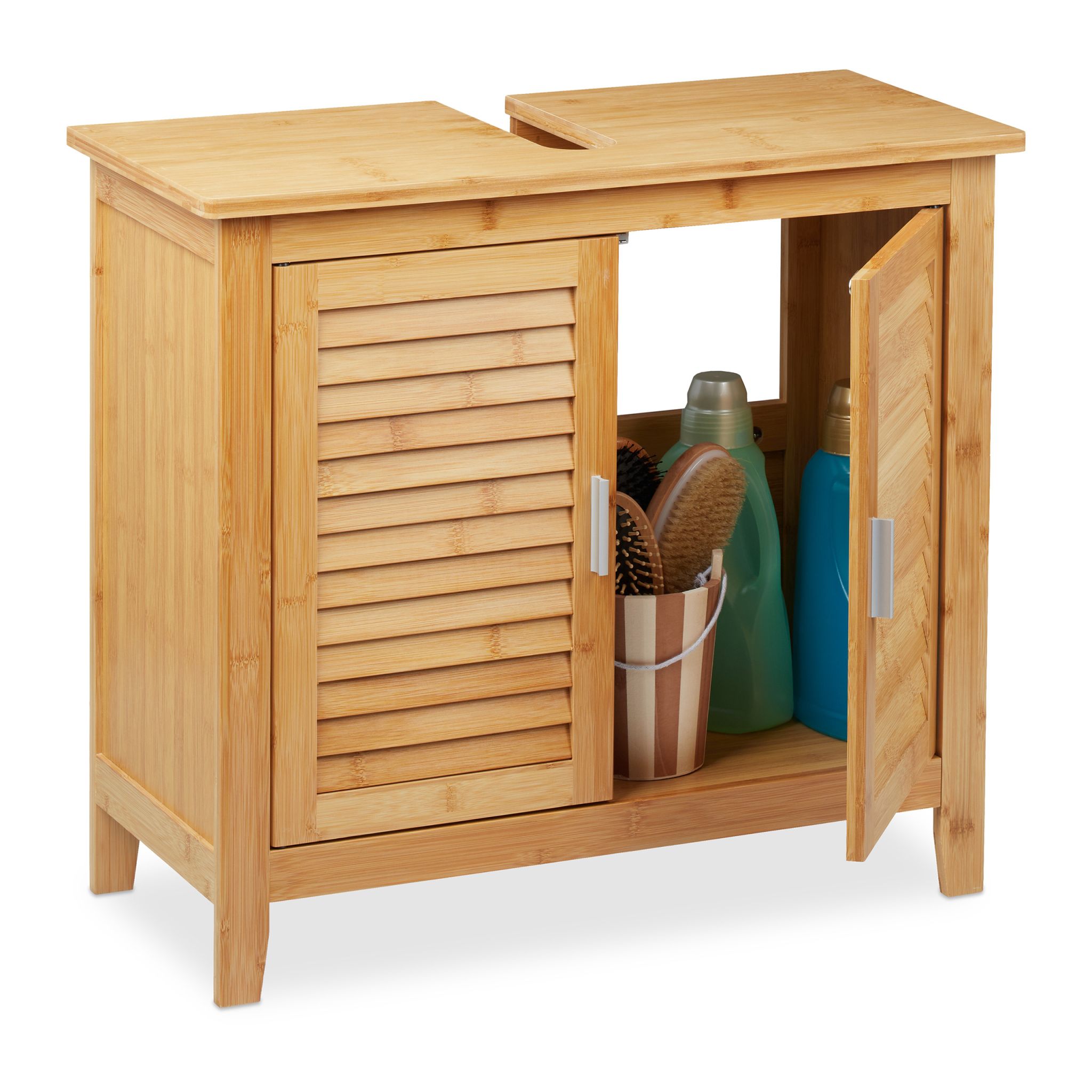 Waschbeckenunterschrank Bambus Hellbraun