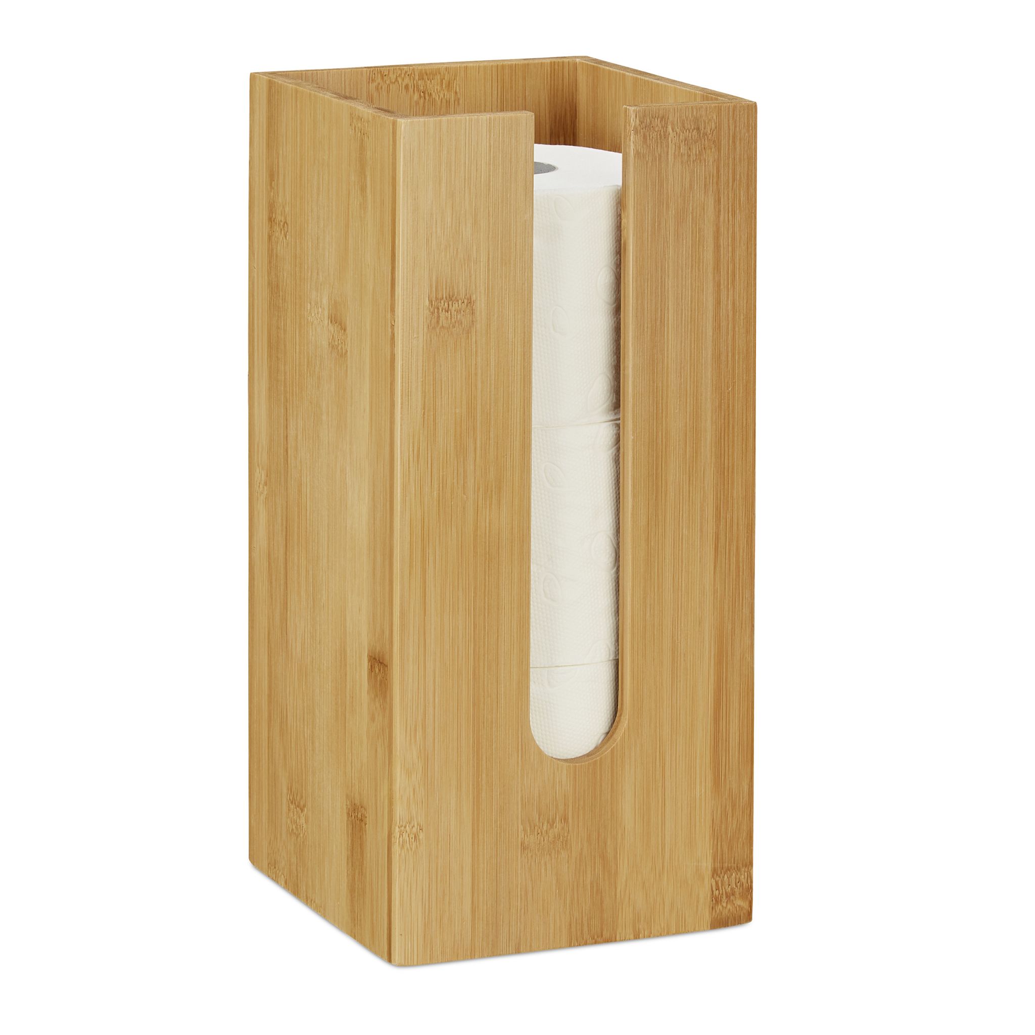 Toilettenpapierhalter stehend Bambus Hellbraun