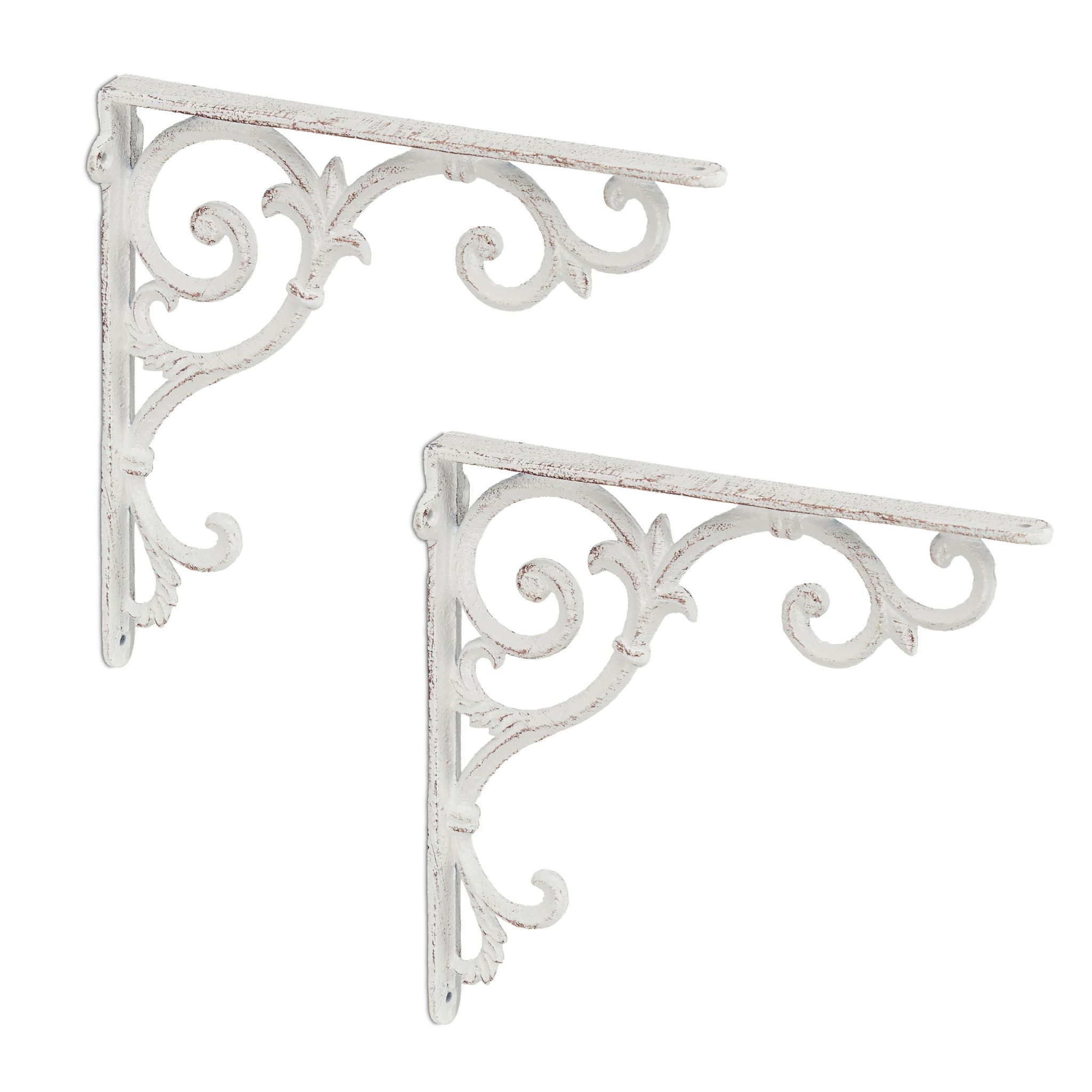 Regalwinkel antik 2er-Set Weiss