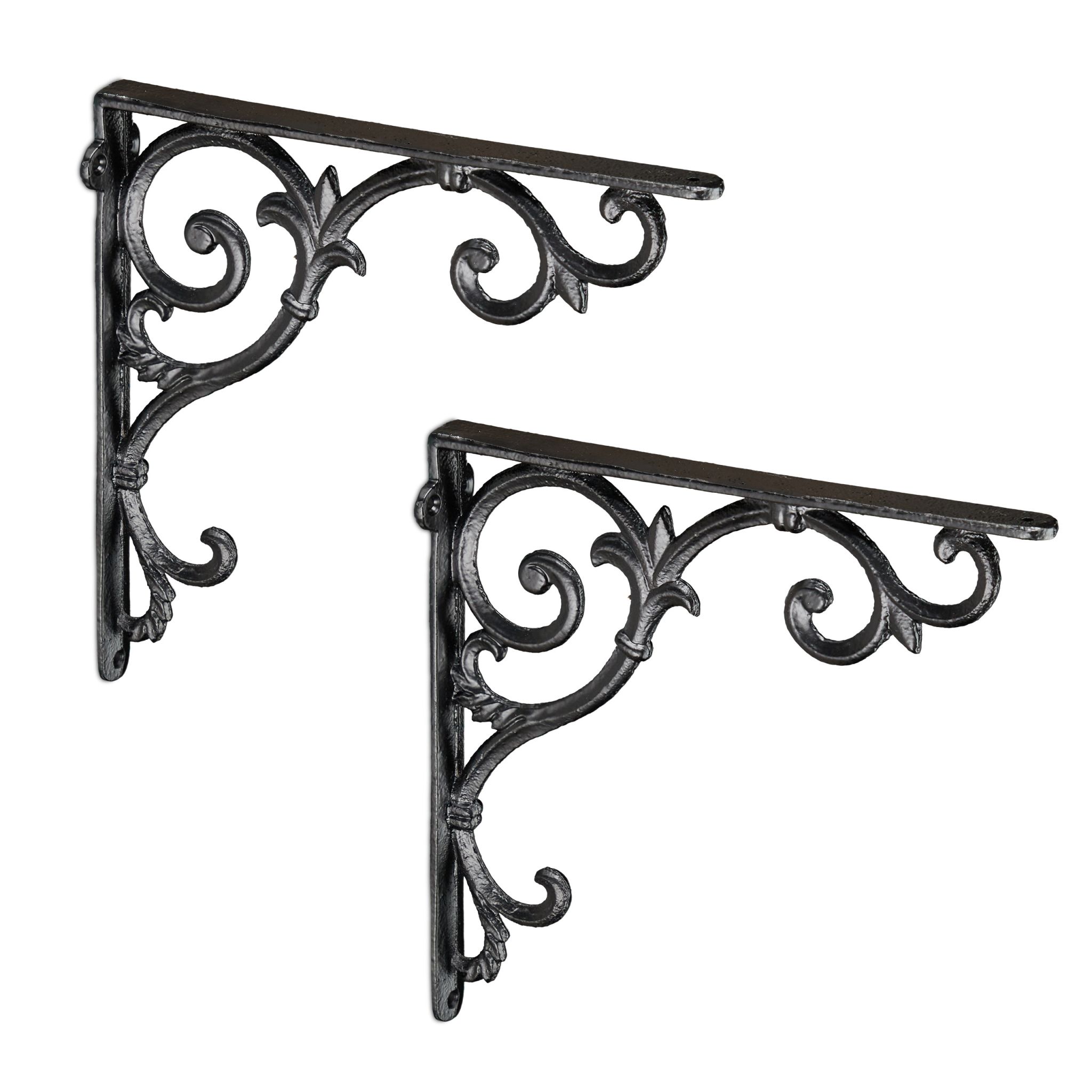 Regalwinkel antik 2er-Set Schwarz