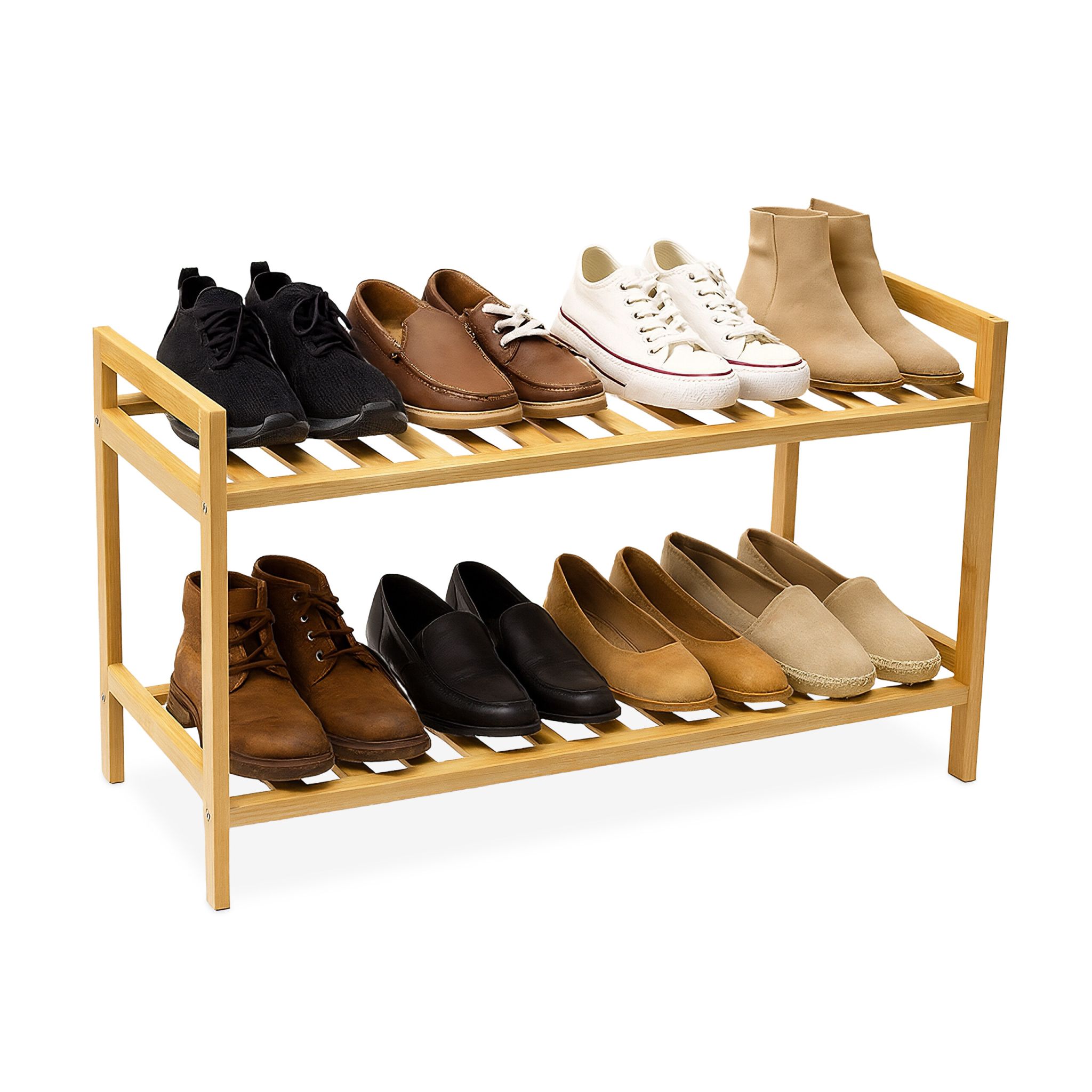 Stapelbares Schuhregal Bambus Hellbraun