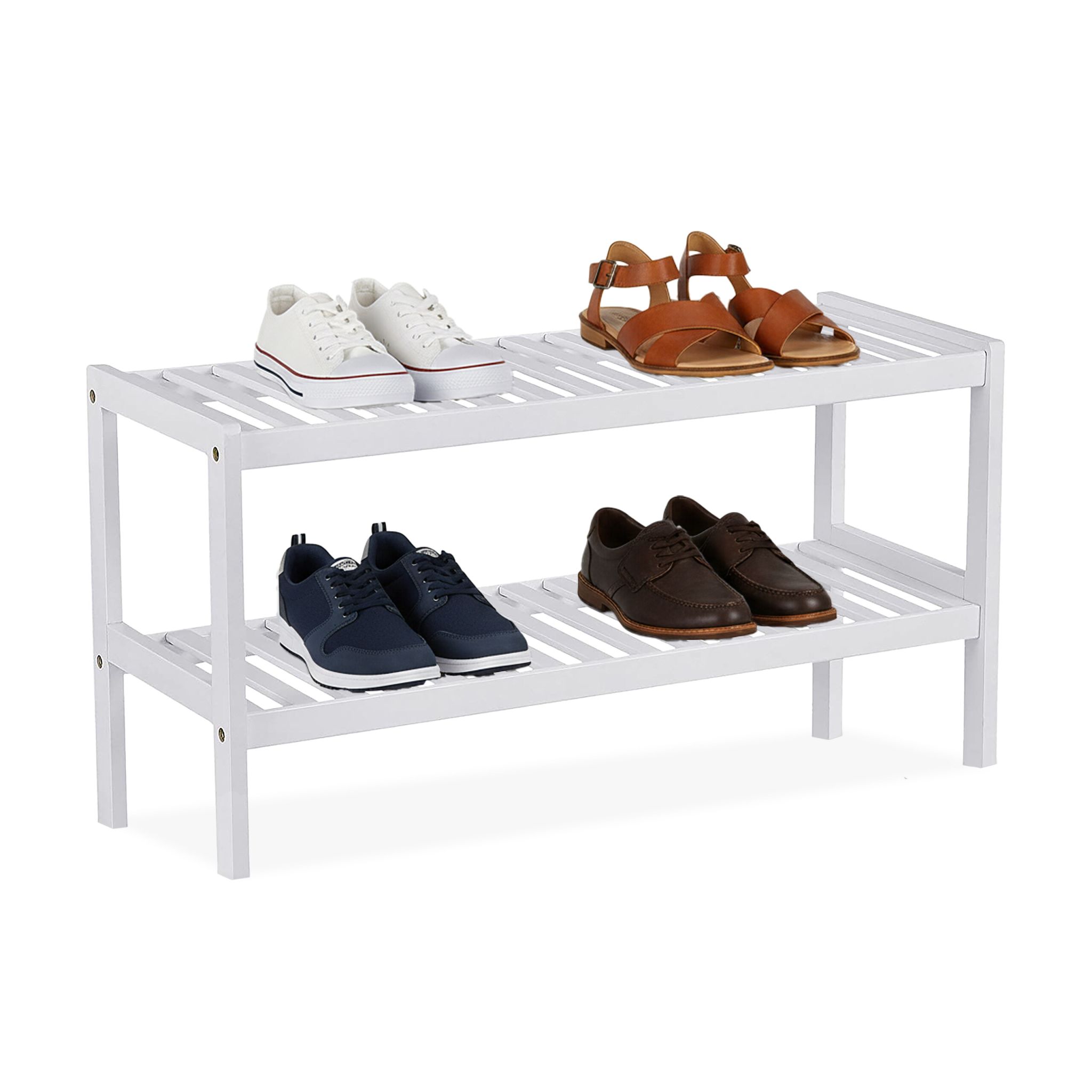 Schuhregal Bambus Weiss