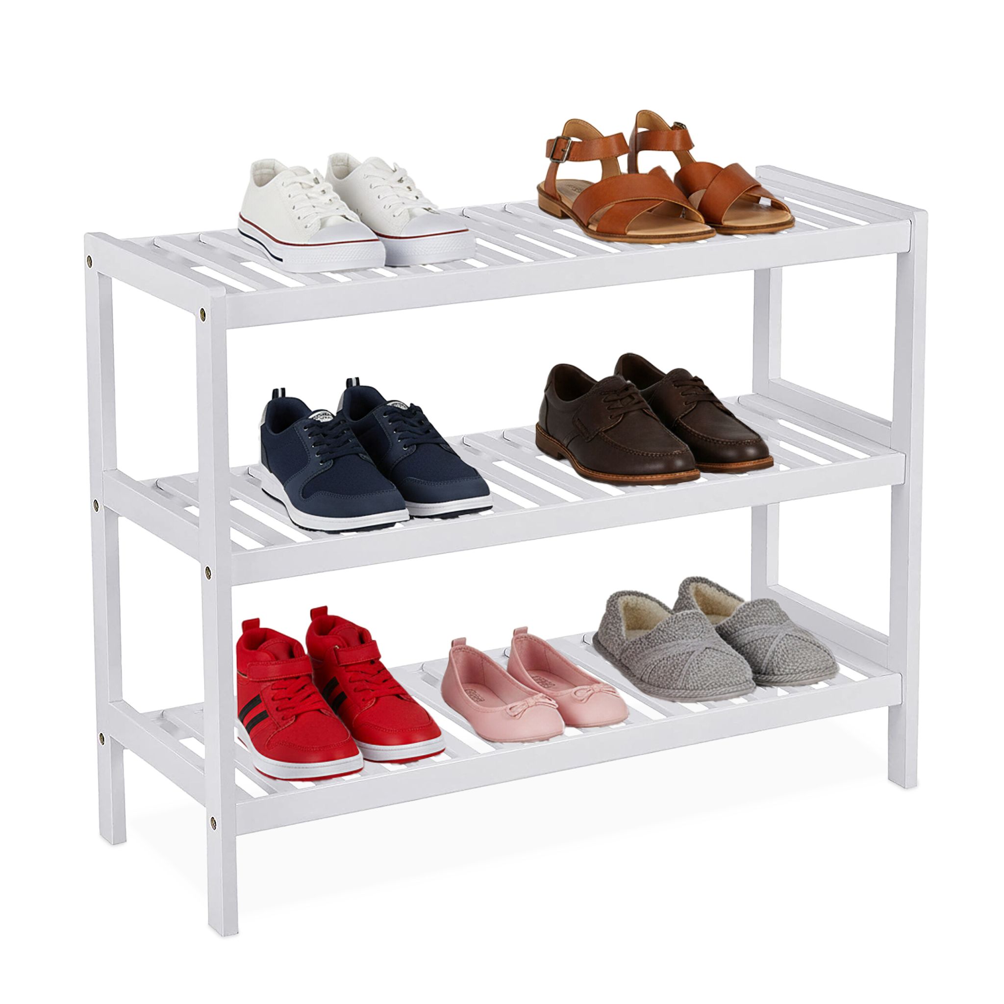 Schuhregal Bambus Weiss