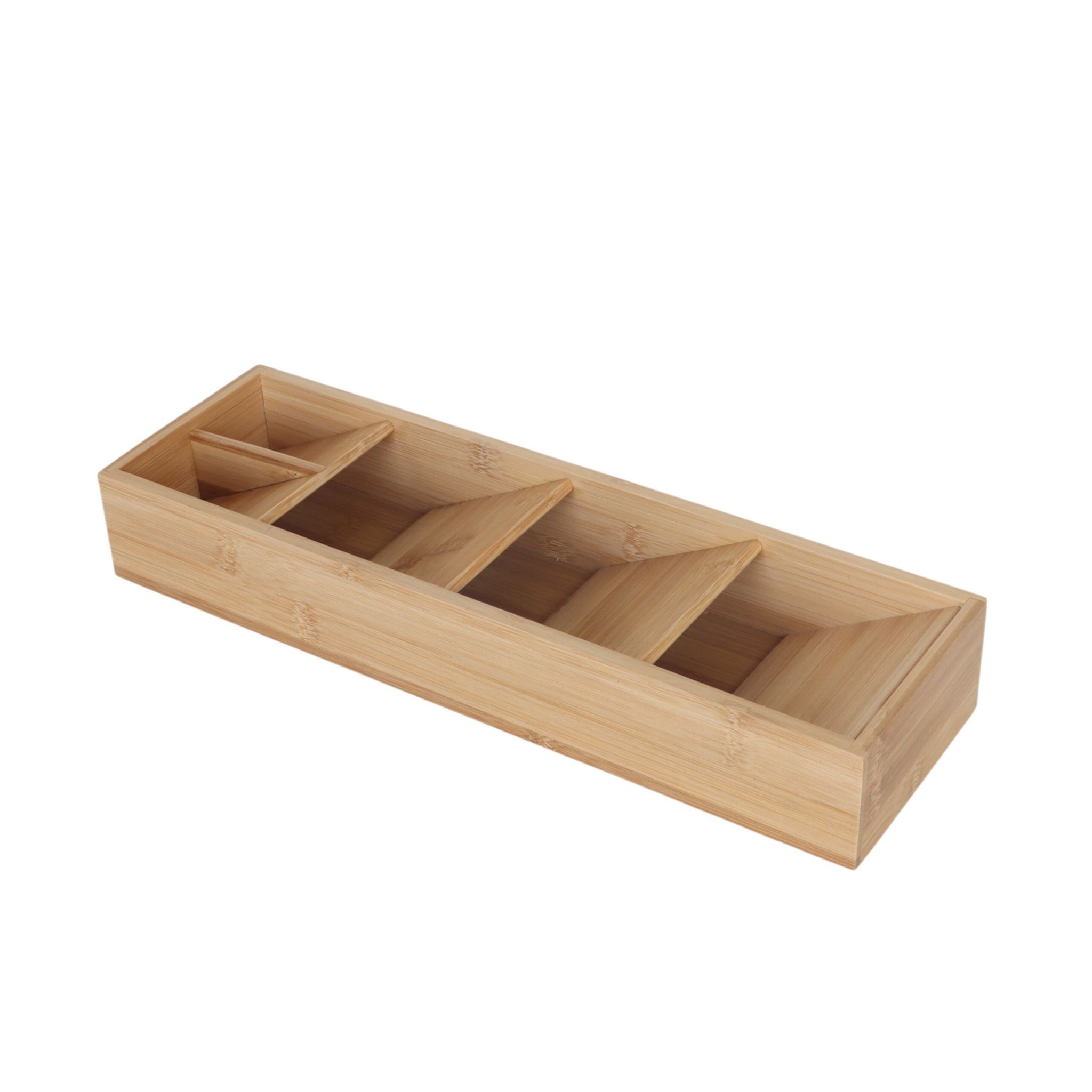 Besteck Organizer Bambus 5 Fächer Hellbraun