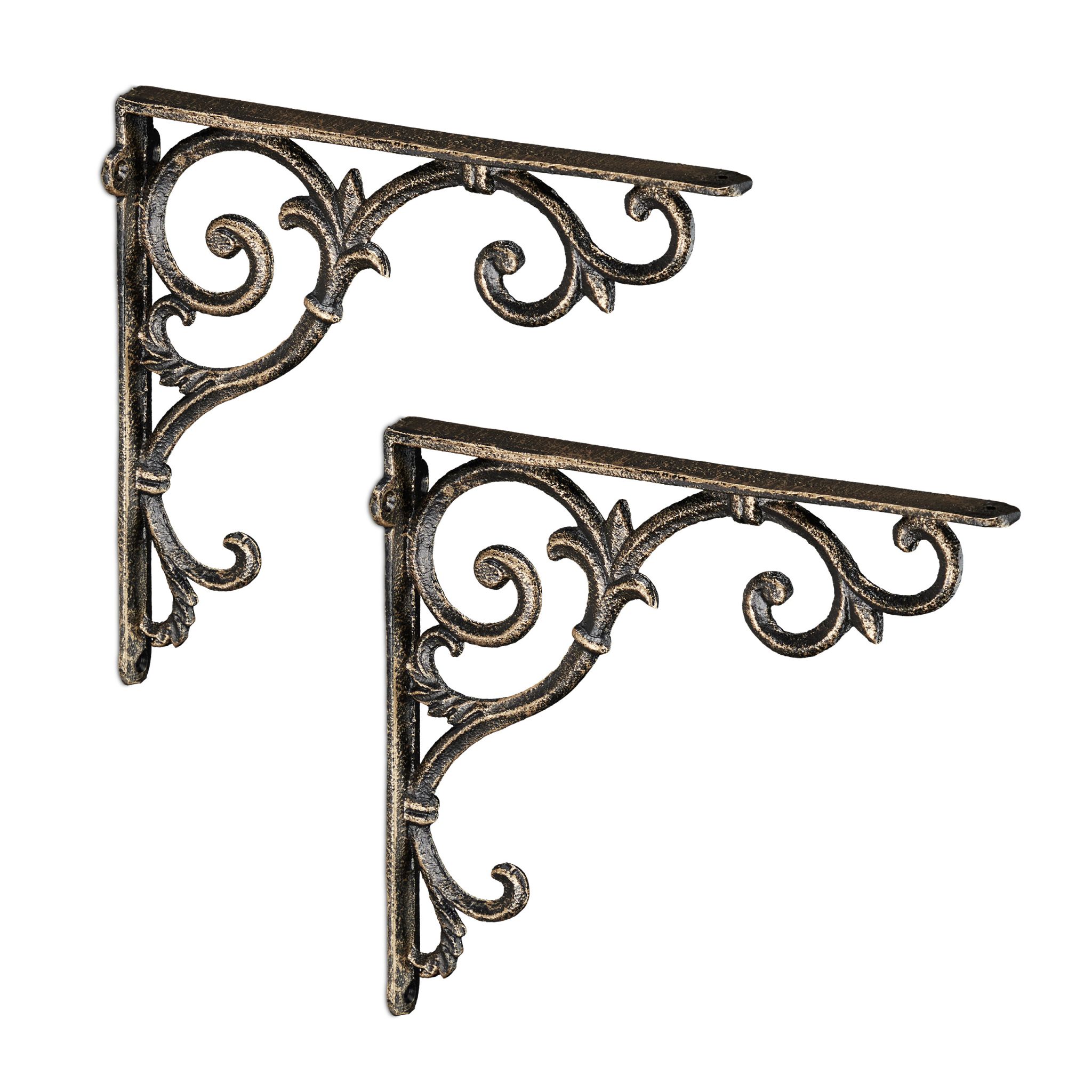 Regalwinkel antik 2er-Set Gold-Schwarz