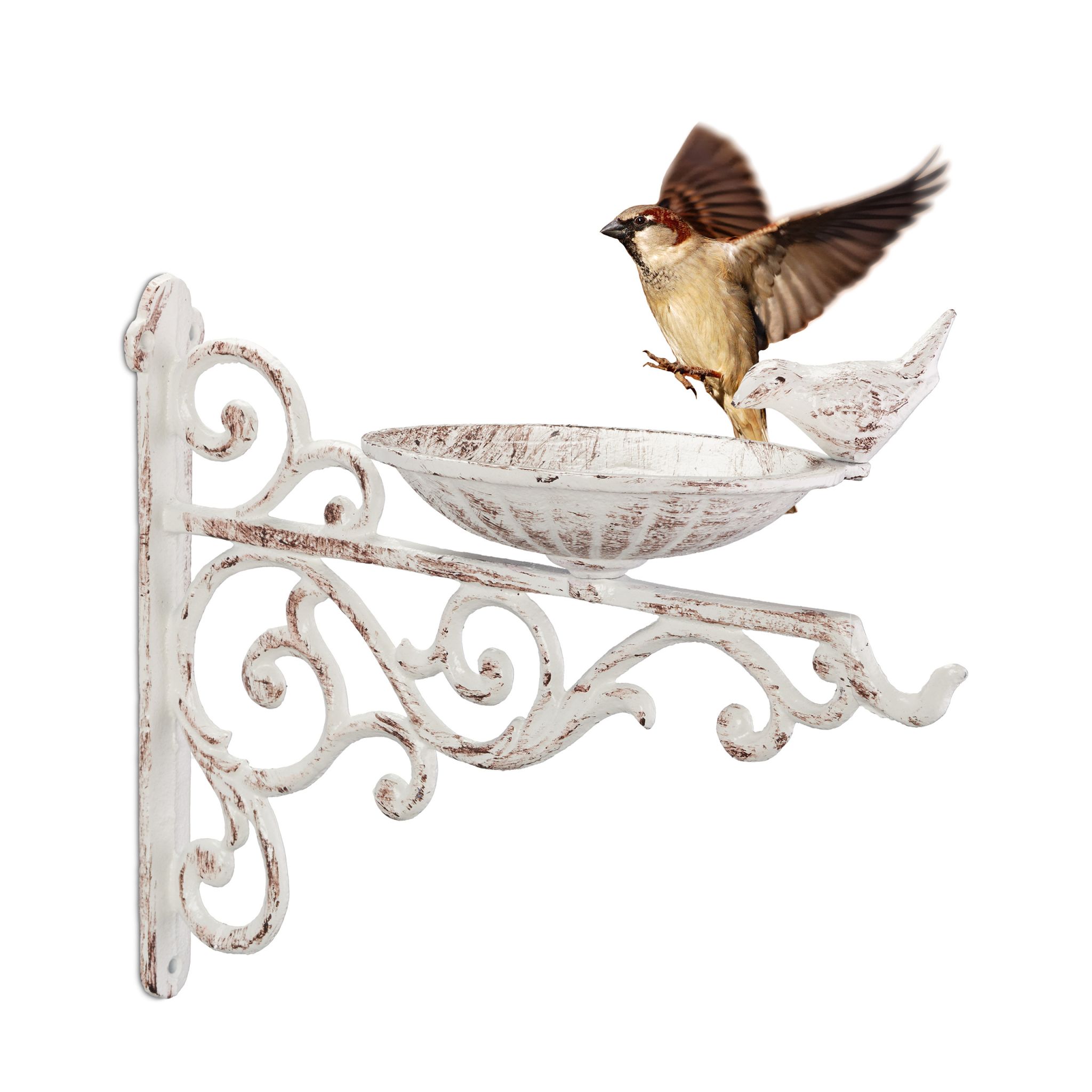 Vogeltränke Gusseisen Wand Weiss