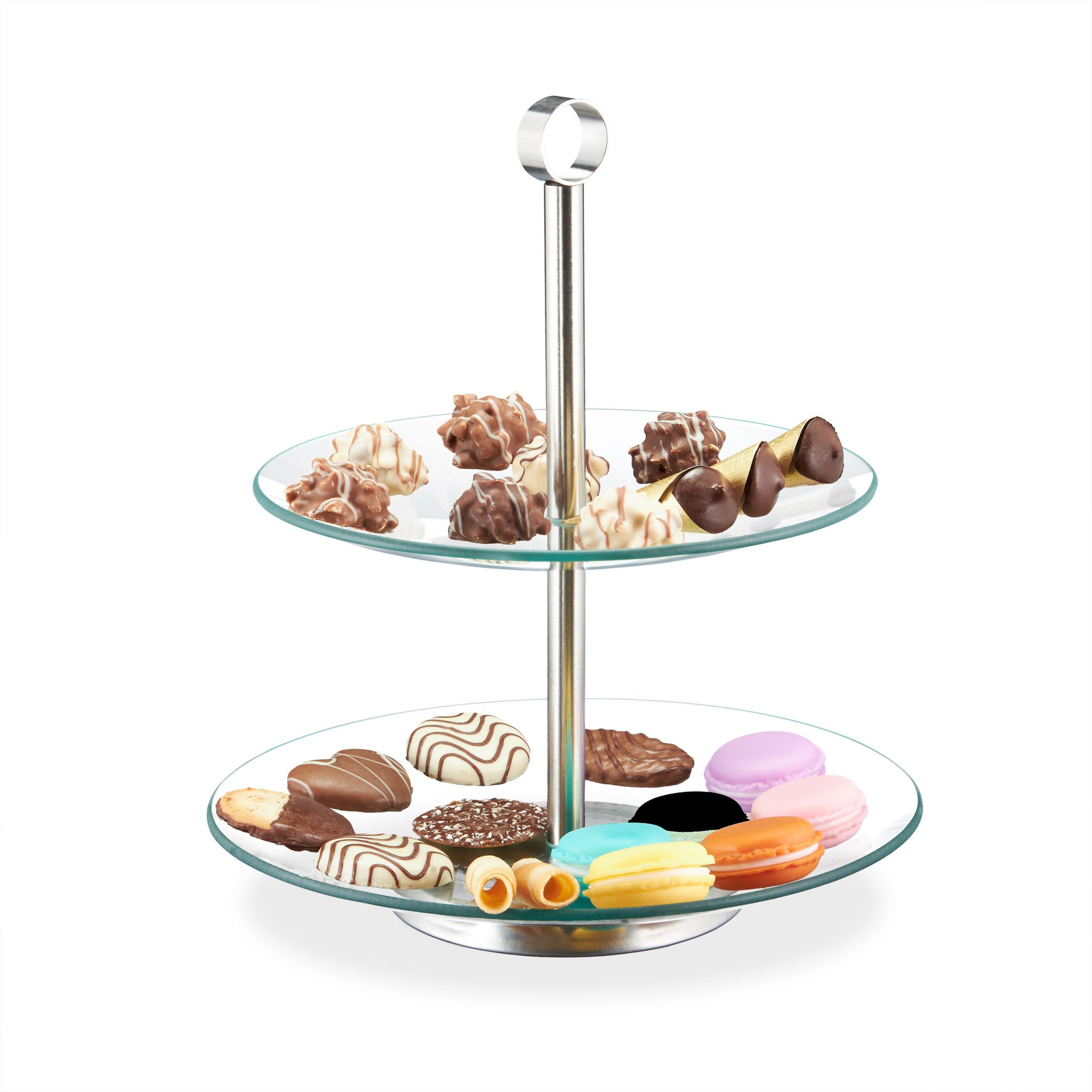 Etagere 2 Etagen Silber-Transparent