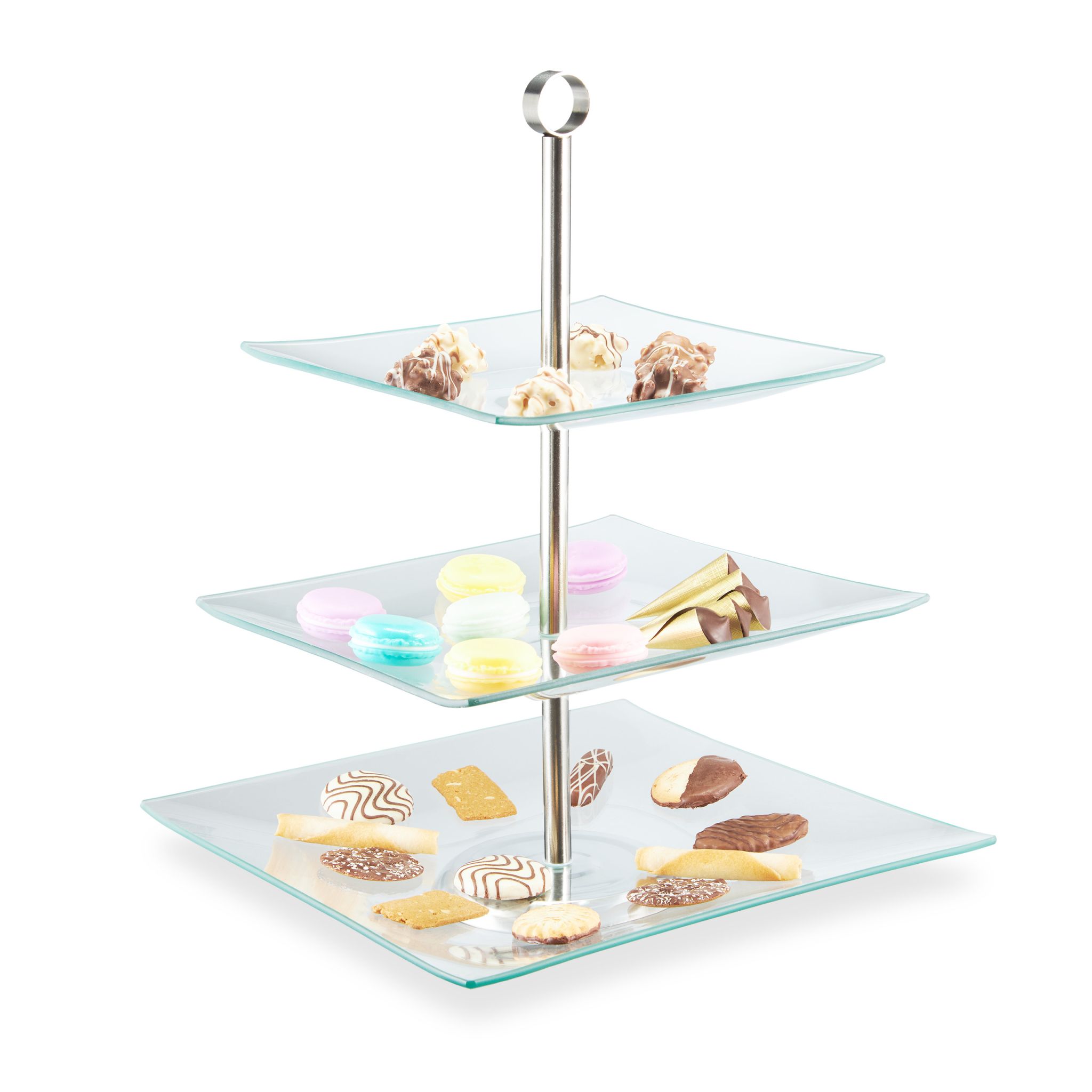 Etagere 3 Etagen Silber-Transparent
