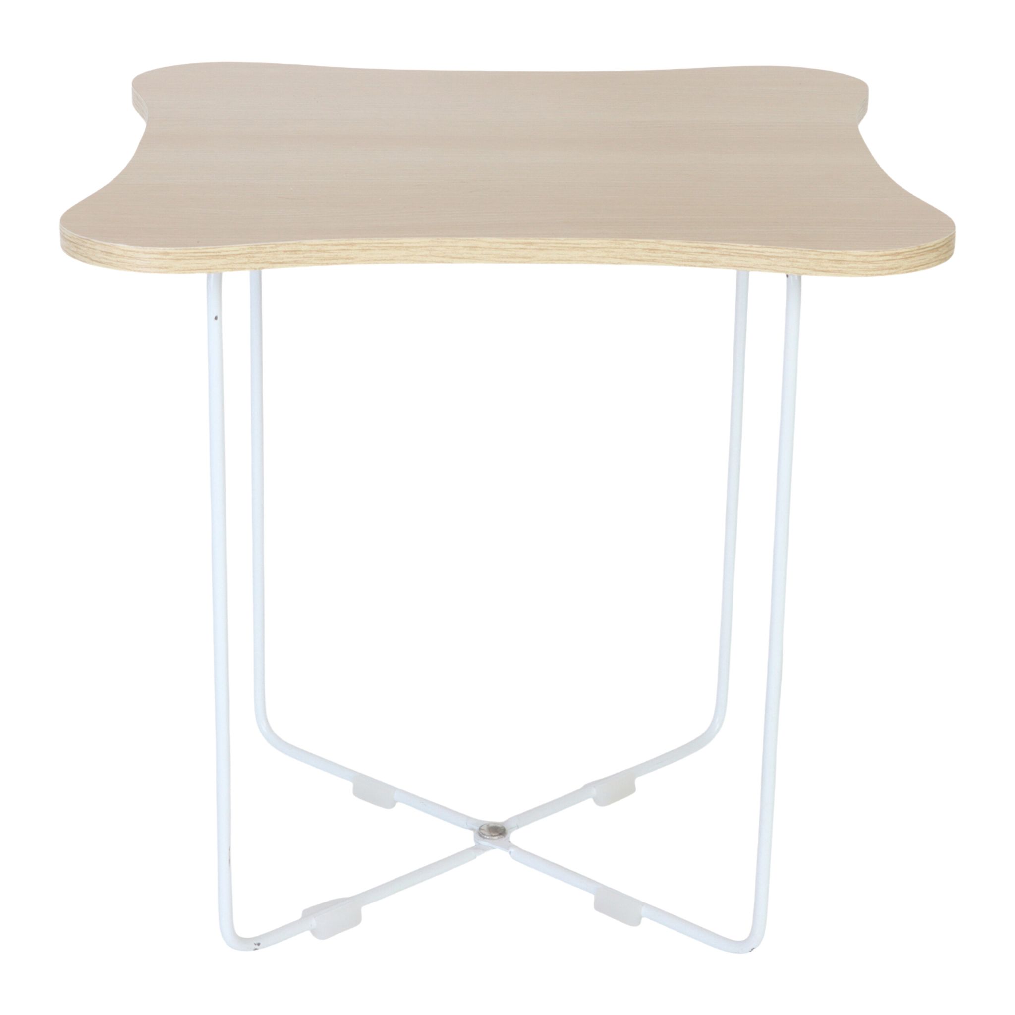 Beistelltisch Skandi-Design Weiss-Hellbraun