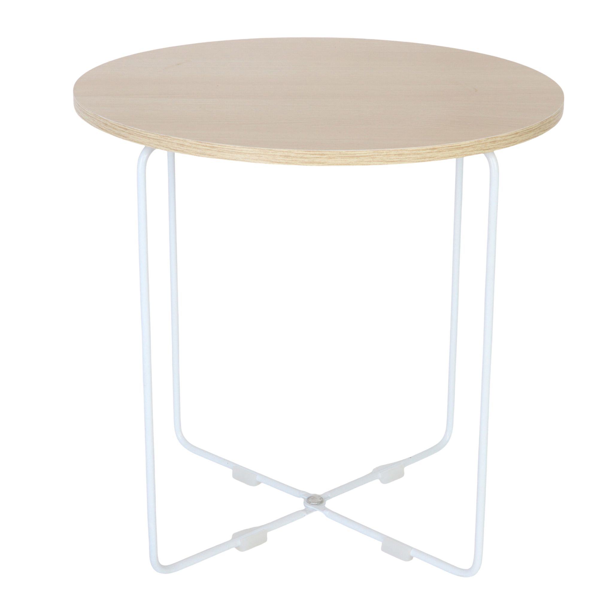 Beistelltisch Skandi-Design Weiss-Hellbraun