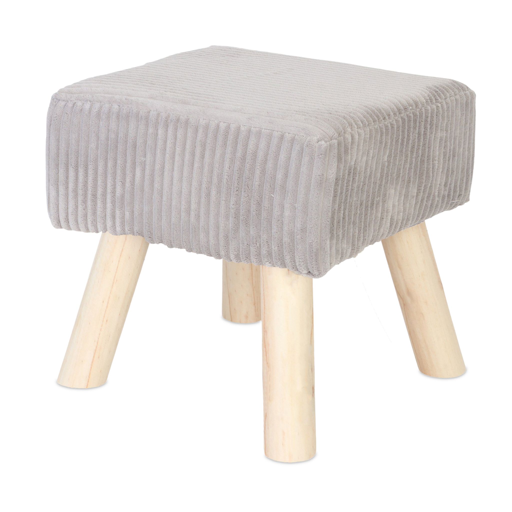 Hocker Cord Hellbraun-Grau