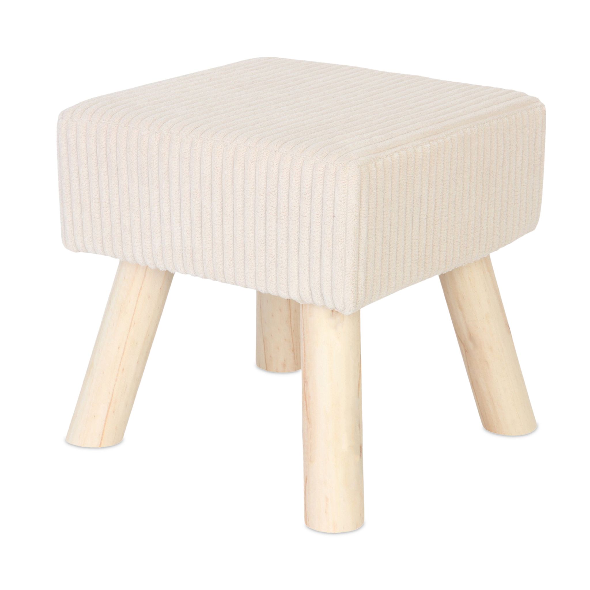Hocker Cord Beige-Hellbraun