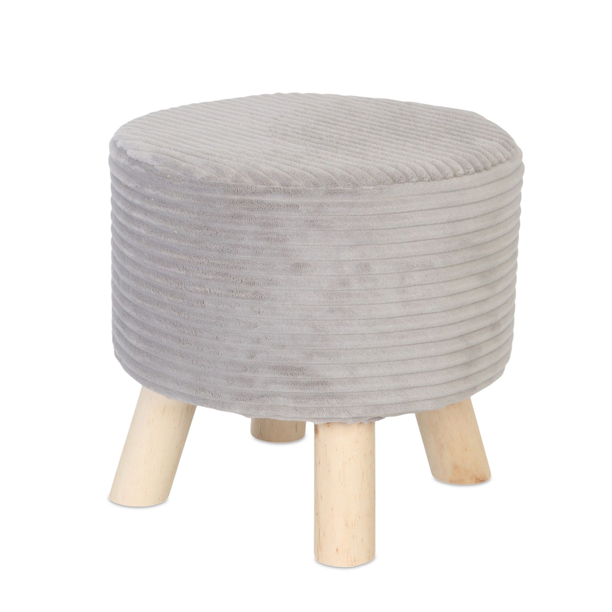 Hocker Cord Hellbraun-Grau
