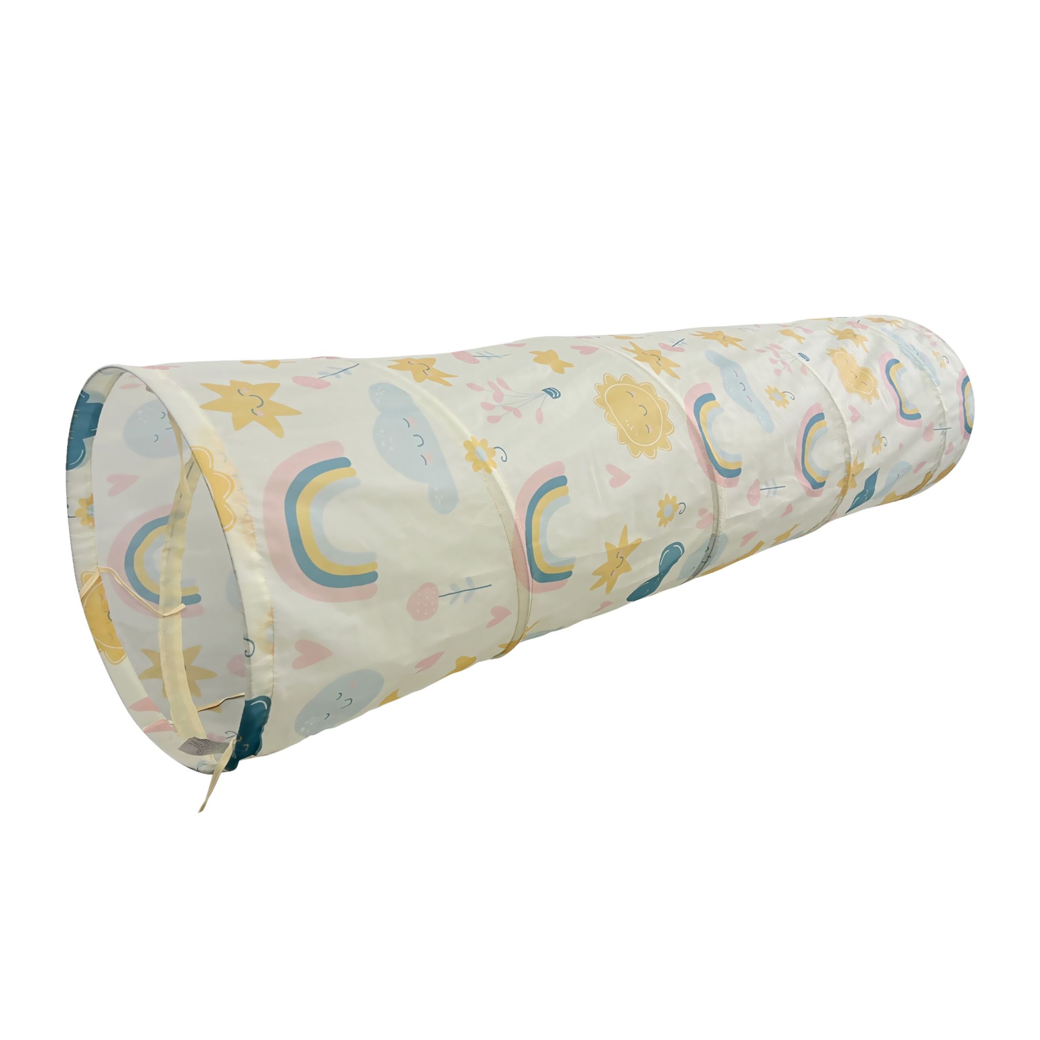Spieltunnel 180cm Beige-Blau-Rosa