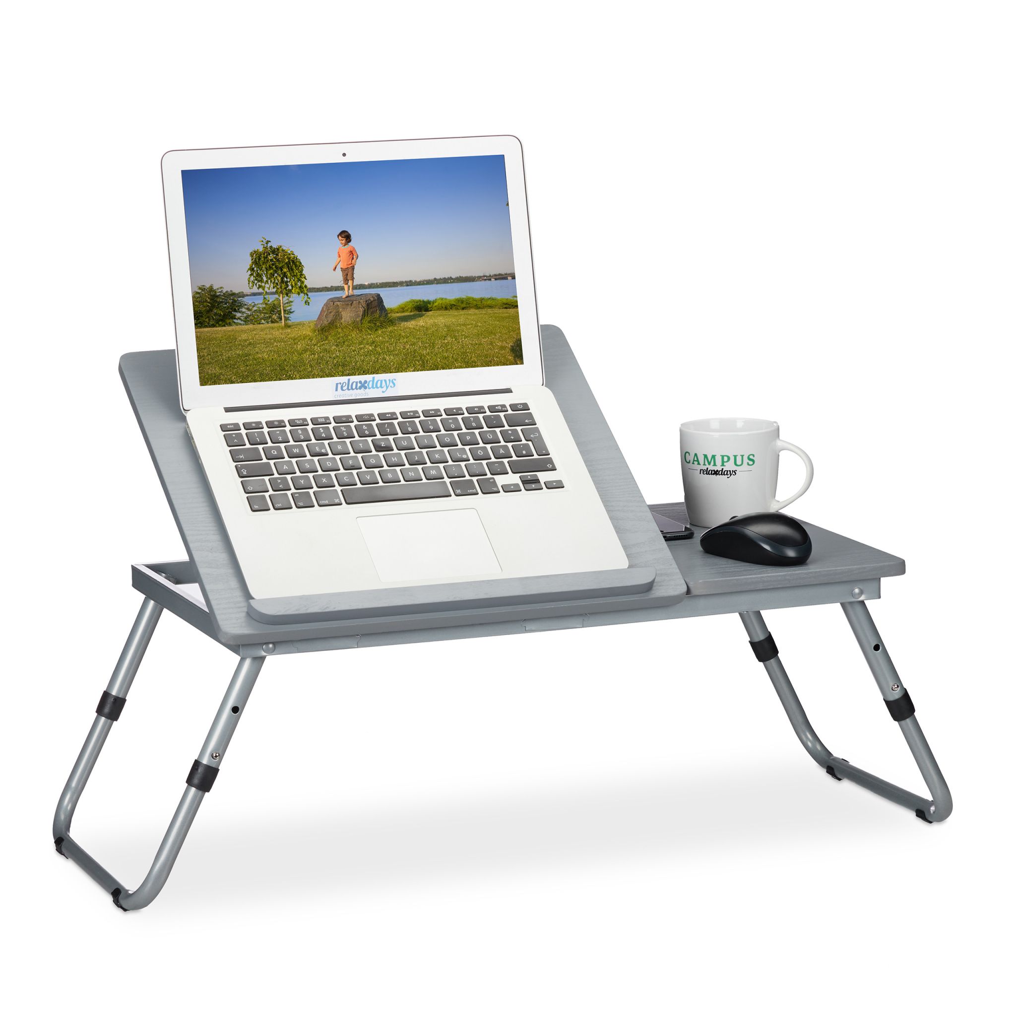 Grauer Laptoptisch höhenverstellbar Grau