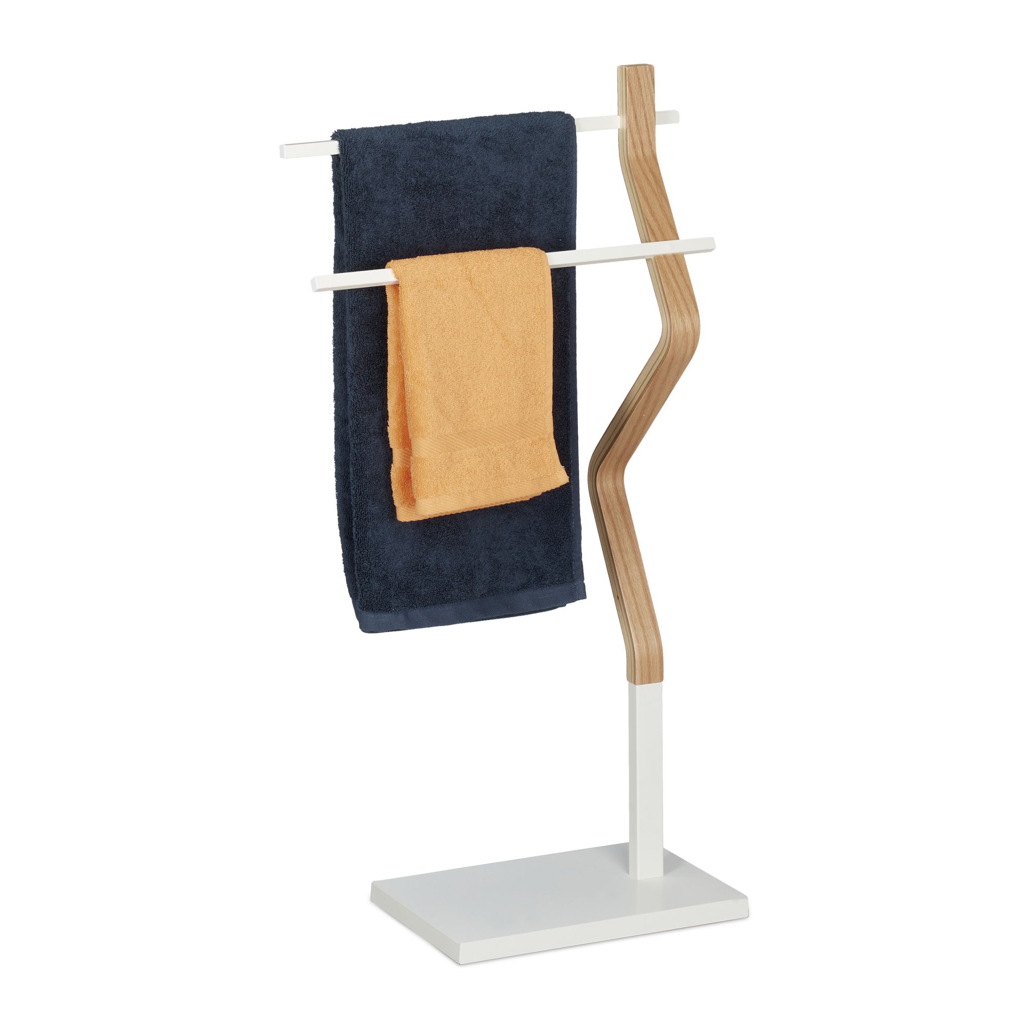 Handtuchhalter stehend Weiss-Hellbraun
