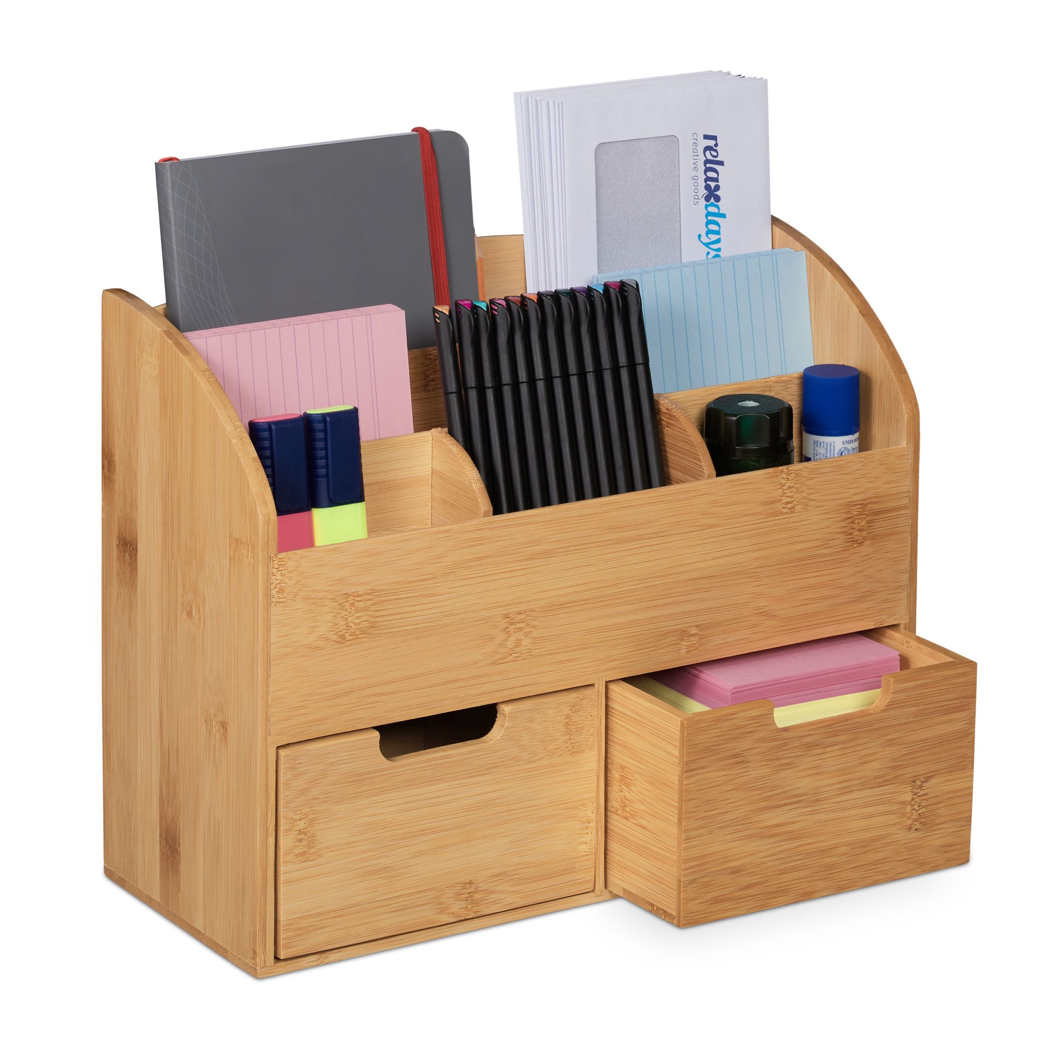 Schreibtisch Organizer mit Schubladen Hellbraun