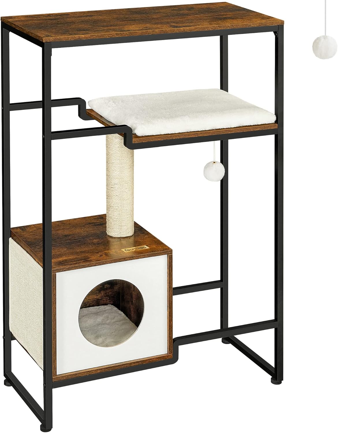 Katzenbaum Vintagebraun 2in1 Möbel Feandrea Kratzbaum