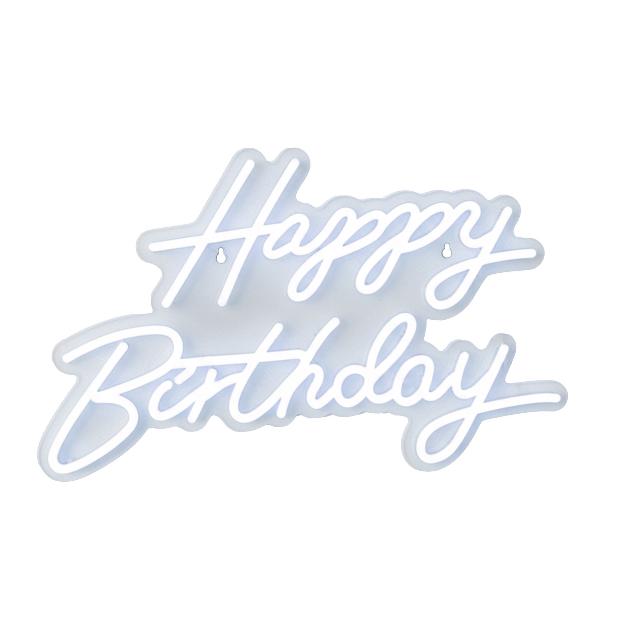 LED Schild Happy Birthday Weiss