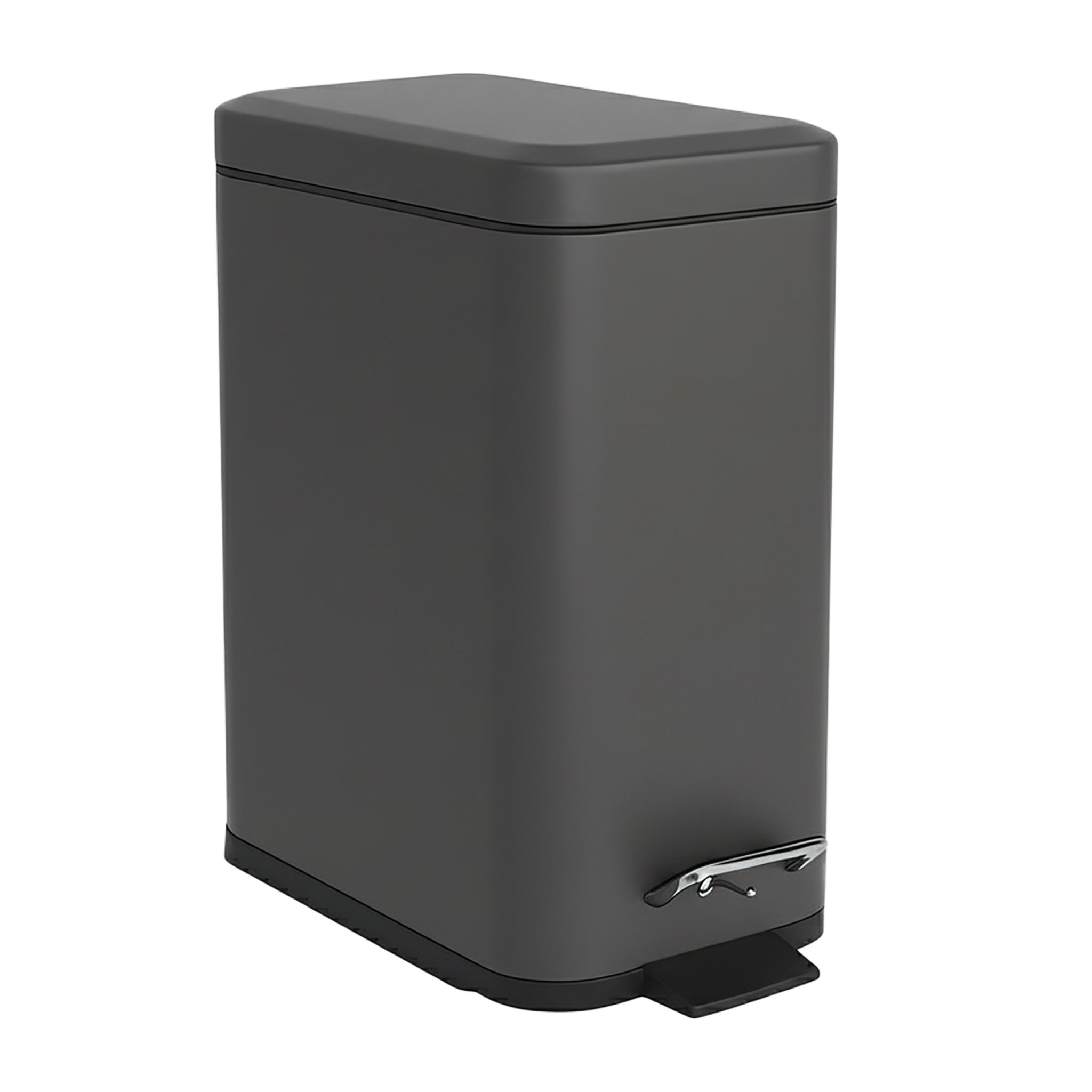 Bad Mülleimer 5 l Softclose Anthrazit-Schwarz-Silber