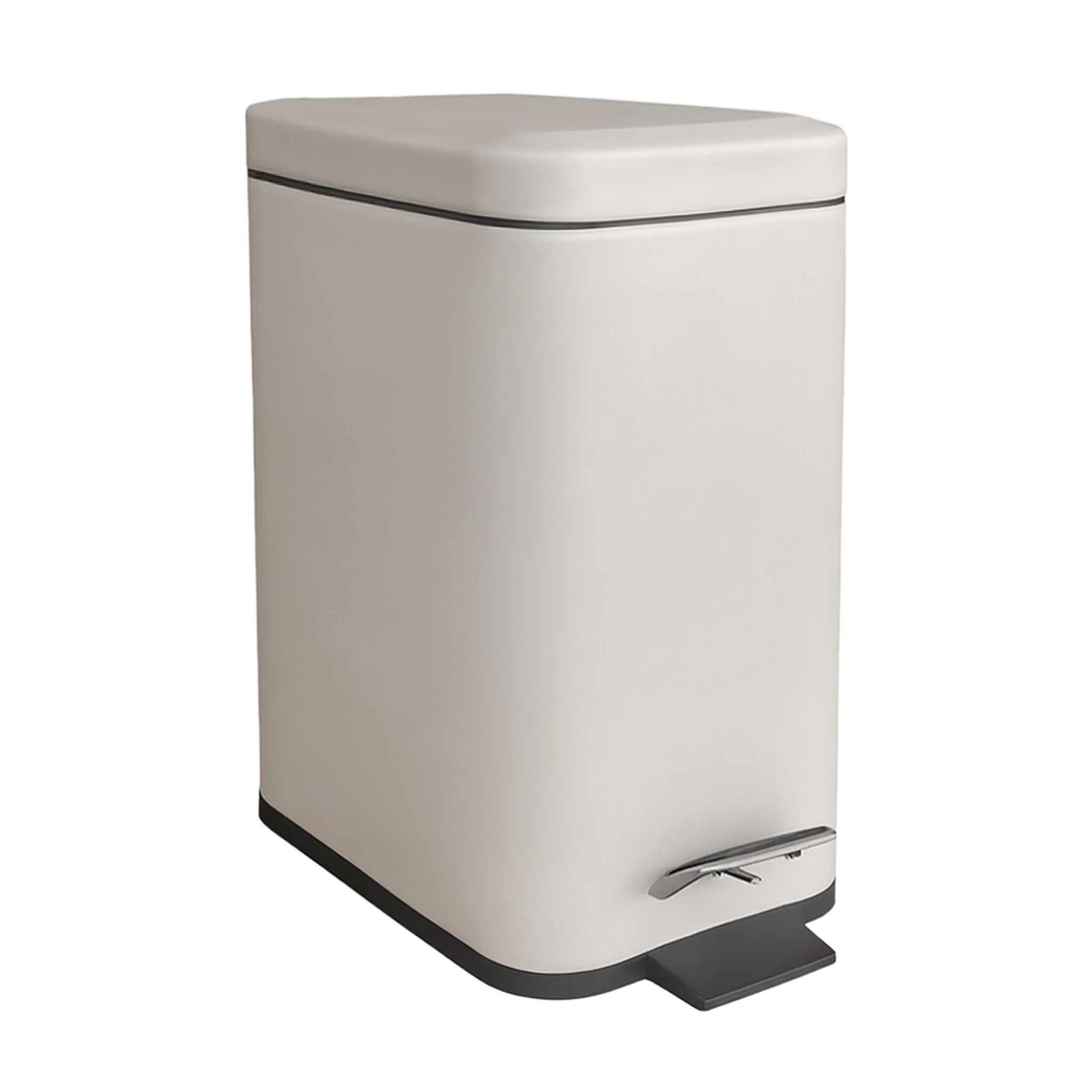Bad Mülleimer 5 l Softclose Beige-Schwarz-Silber