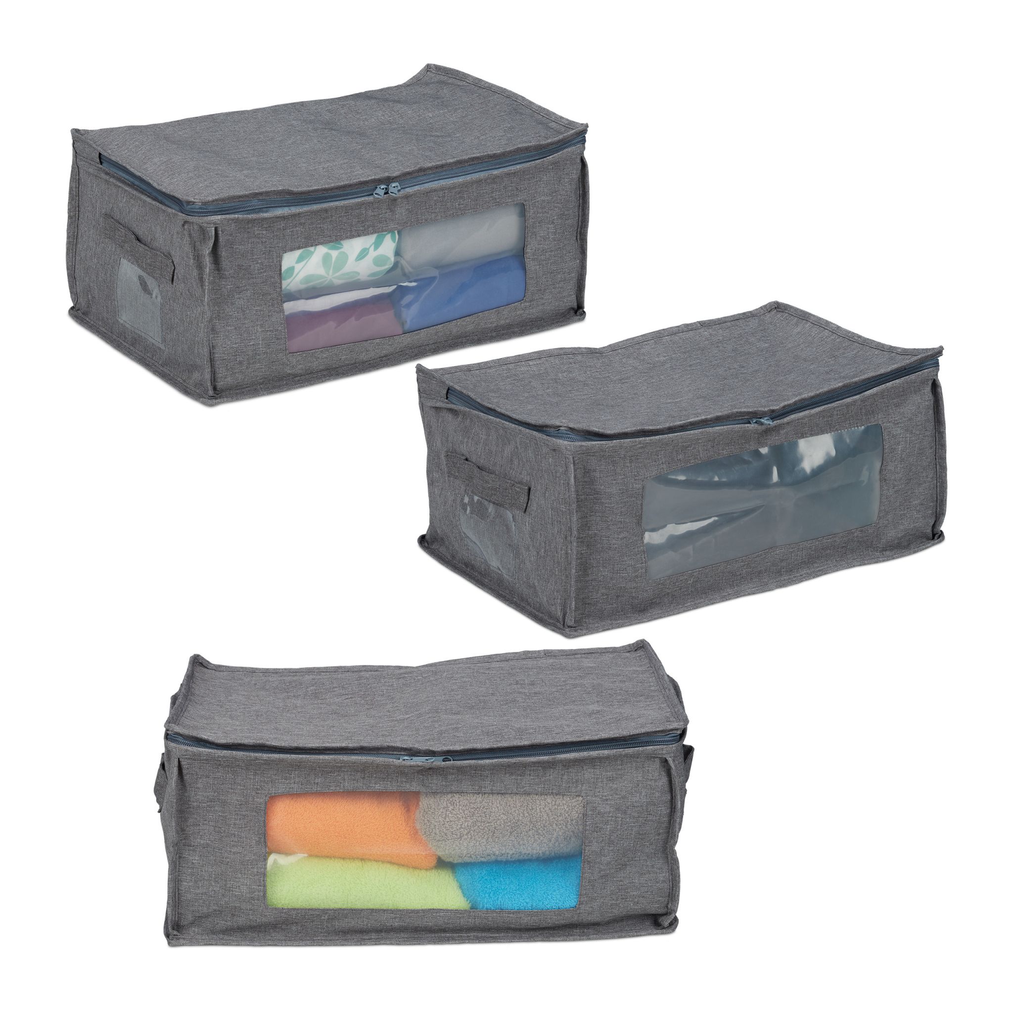 Aufbewahrungstasche 3er-Set Grau