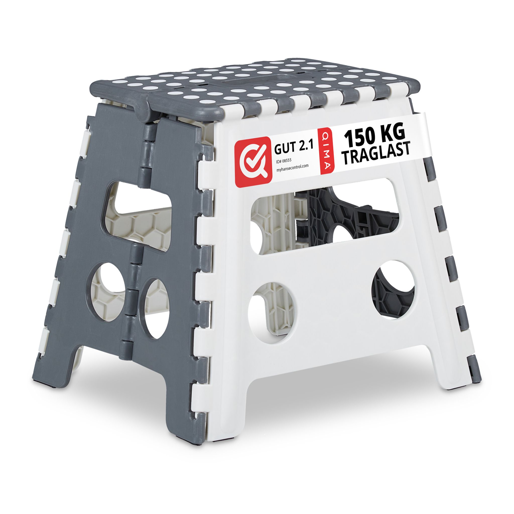 Klapphocker faltbar L Weiss-Grau