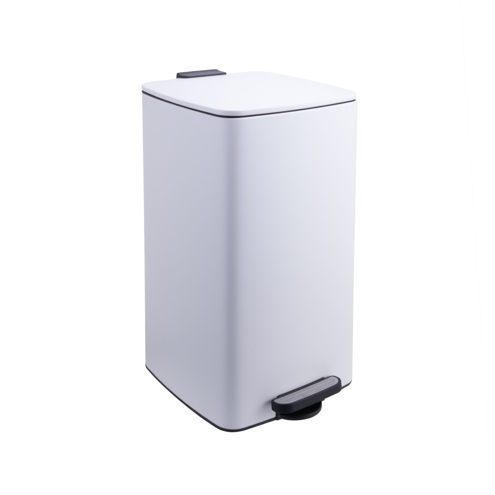 Mülleimer Küche 30L Weiss-Schwarz-Silber