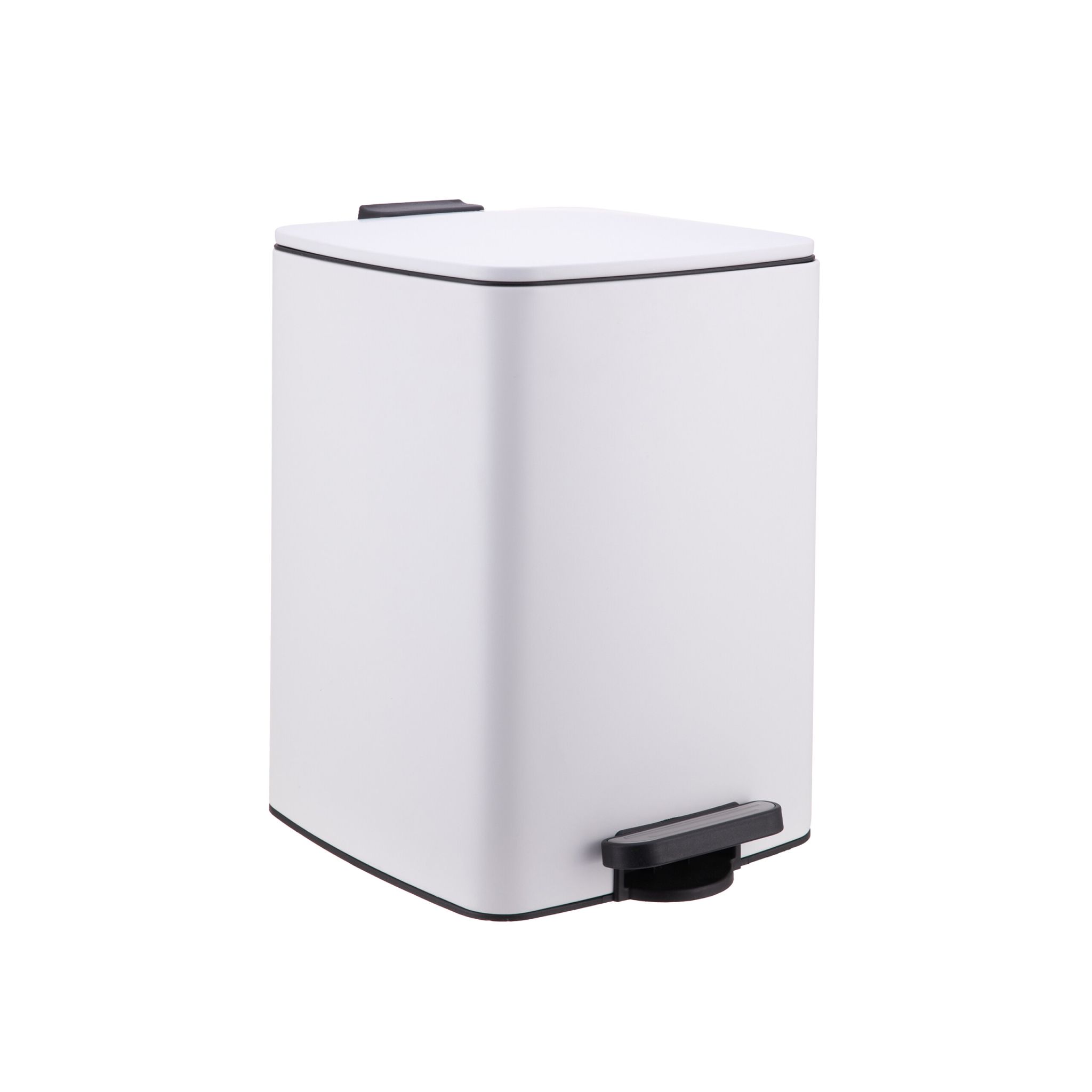 Mülleimer Küche 20L Weiss-Schwarz-Silber