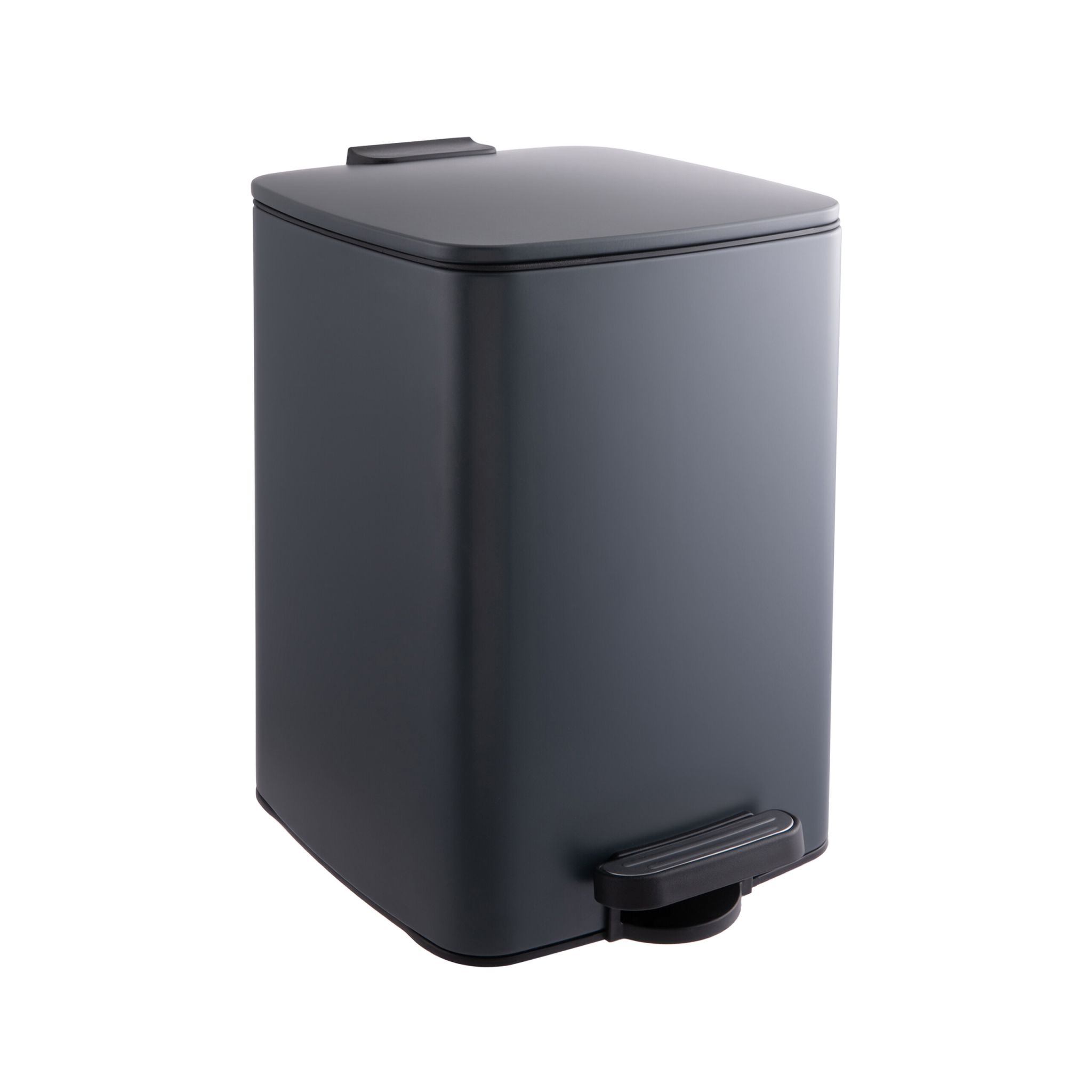 Mülleimer Küche 12L Schwarz-Silber-Grau