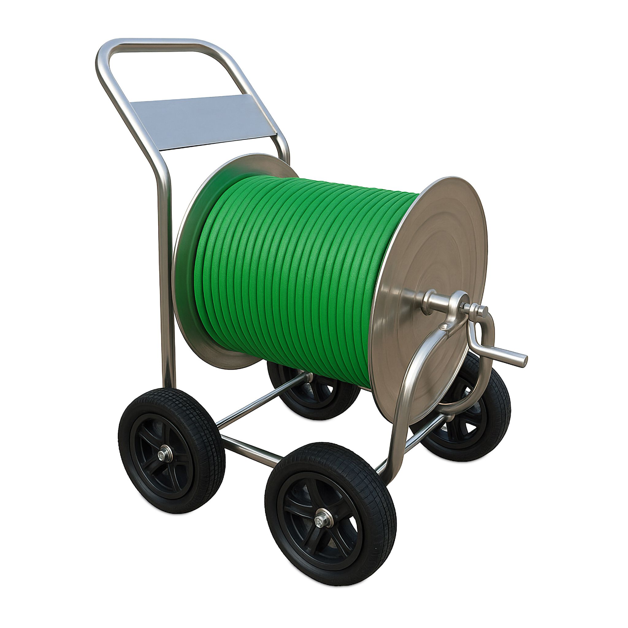 Schlauchwagen Edelstahl Schwarz-Silber