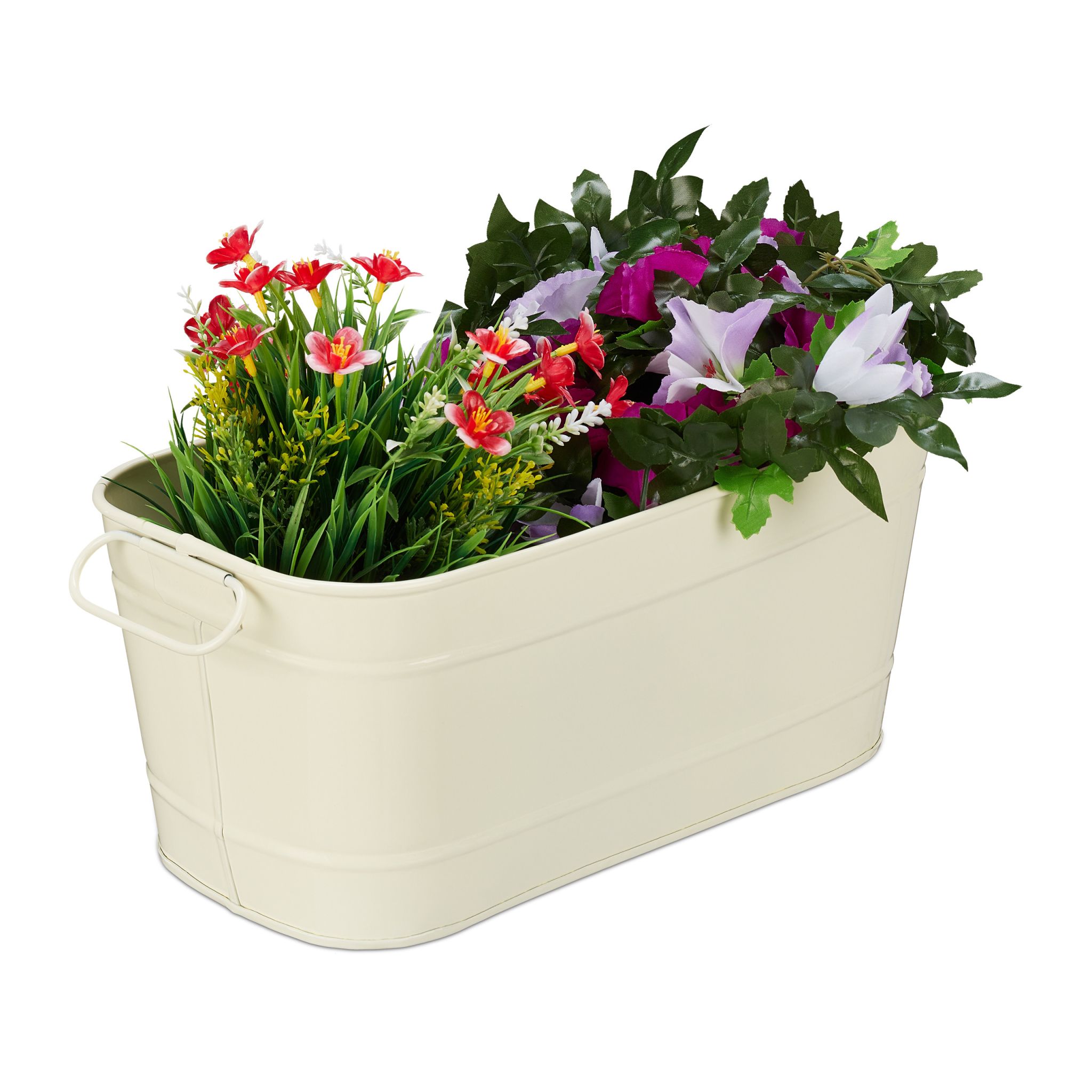Blumenkasten Metall Creme