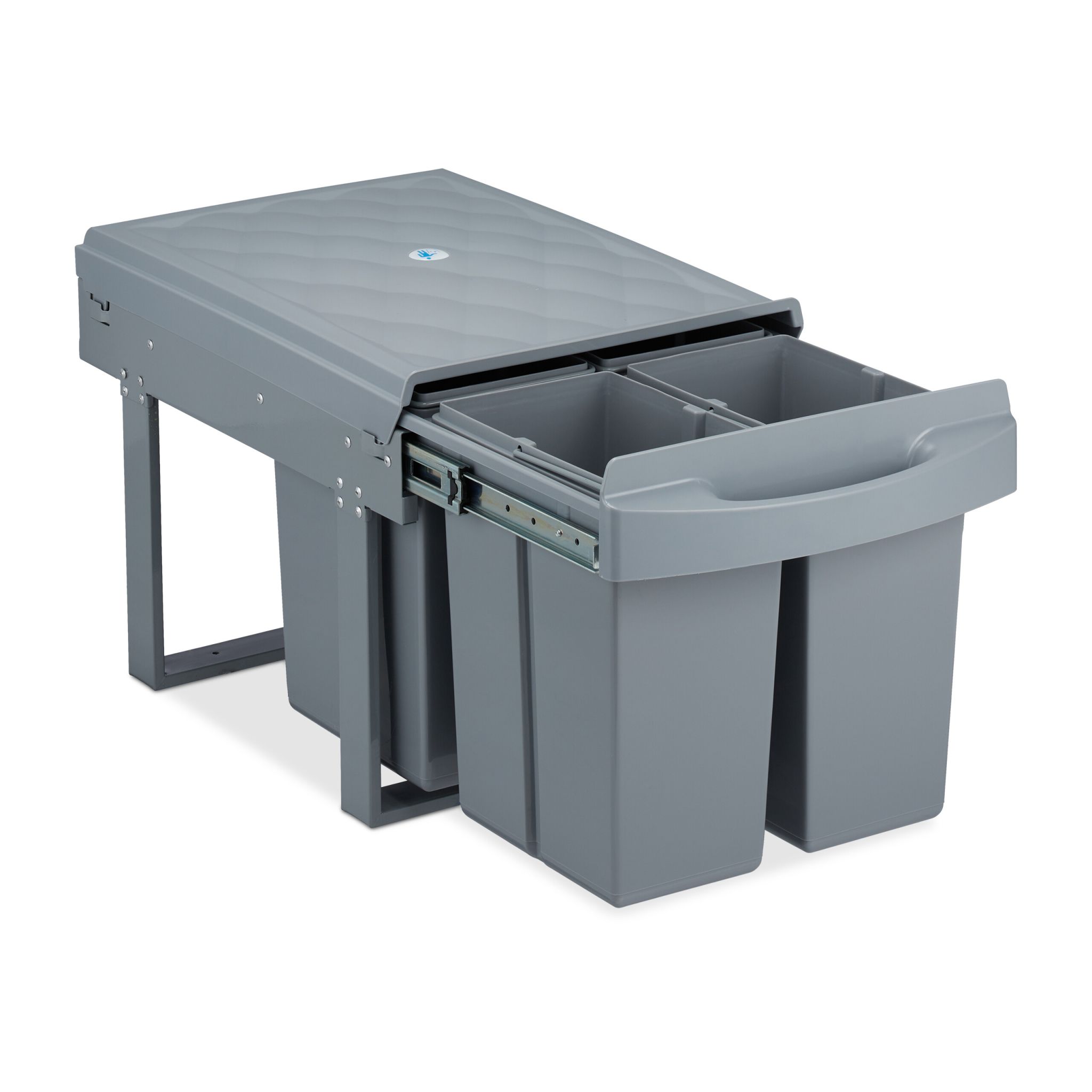 Einbaumülleimer Grau Deluxe 4x8L Grau
