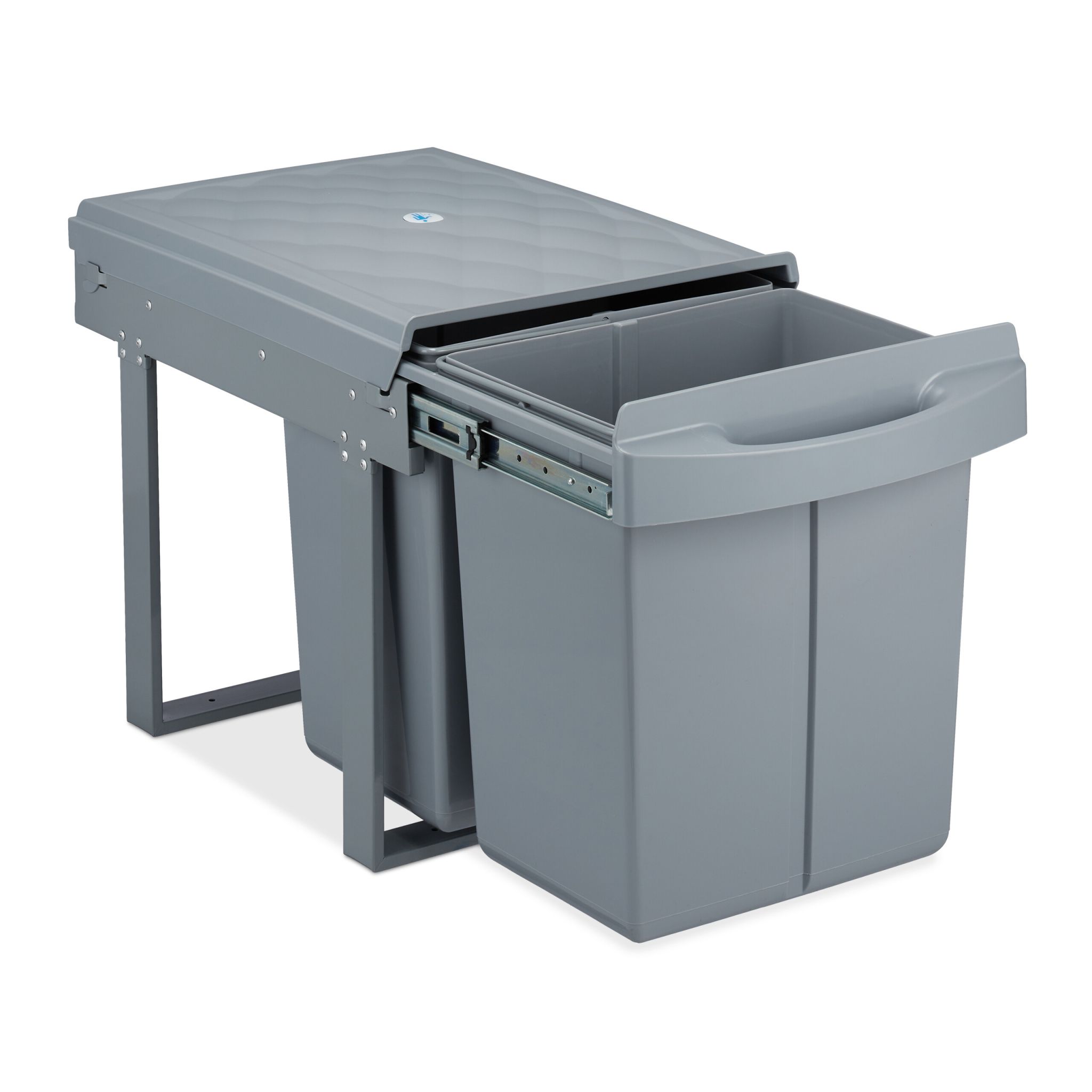 Einbaumülleimer 2x 20l grau Grau