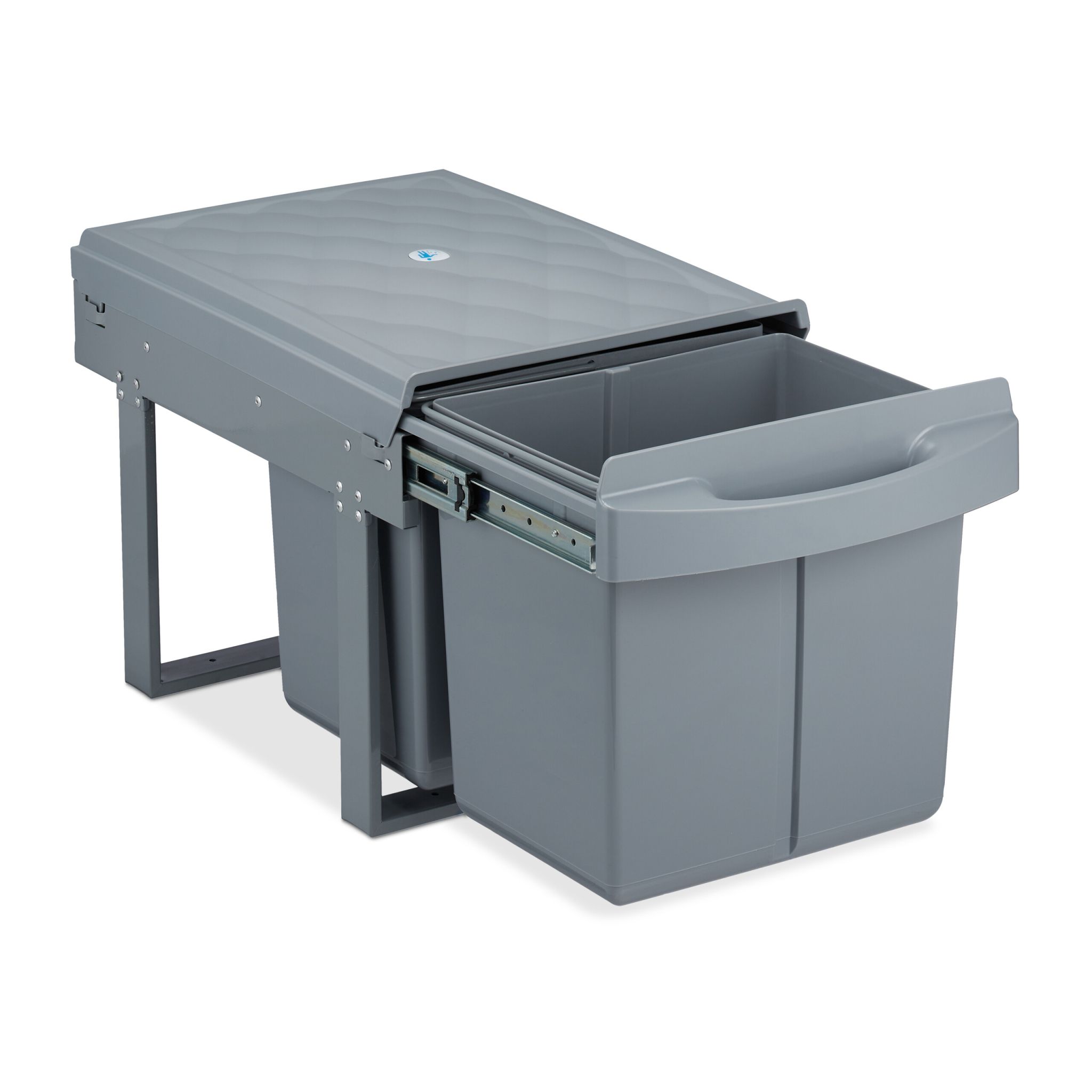 Einbaumülleimer 2x15L grau Grau