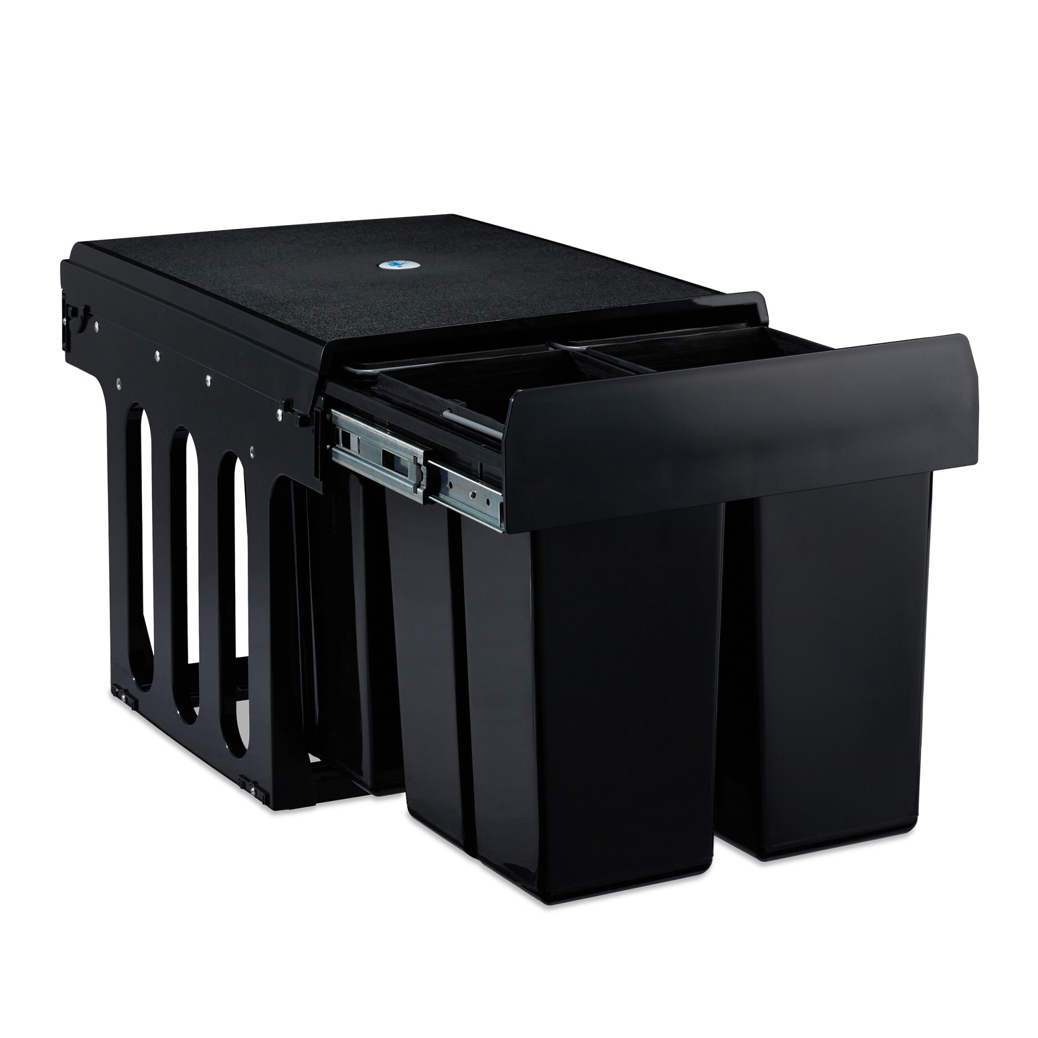 Einbaumülleimer schwarz 4x8L Schwarz