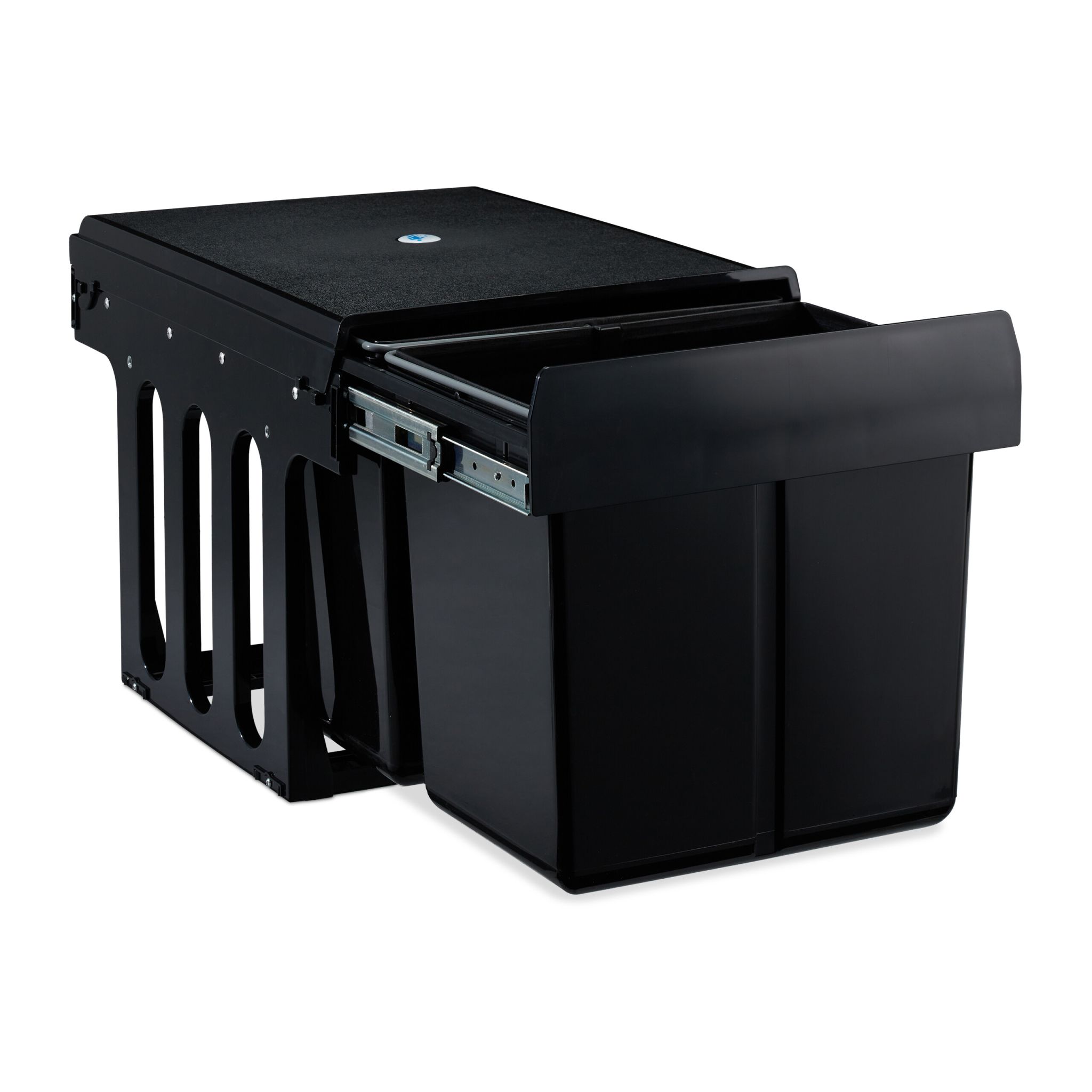 Einbaumülleimer 2x15L schwarz Schwarz
