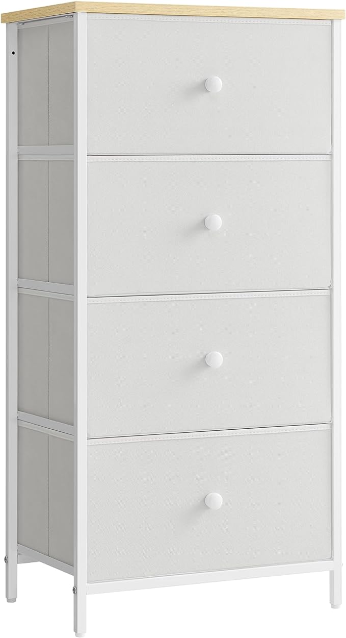 Schubladenkommode 4 Schubladen Weiss Eiche