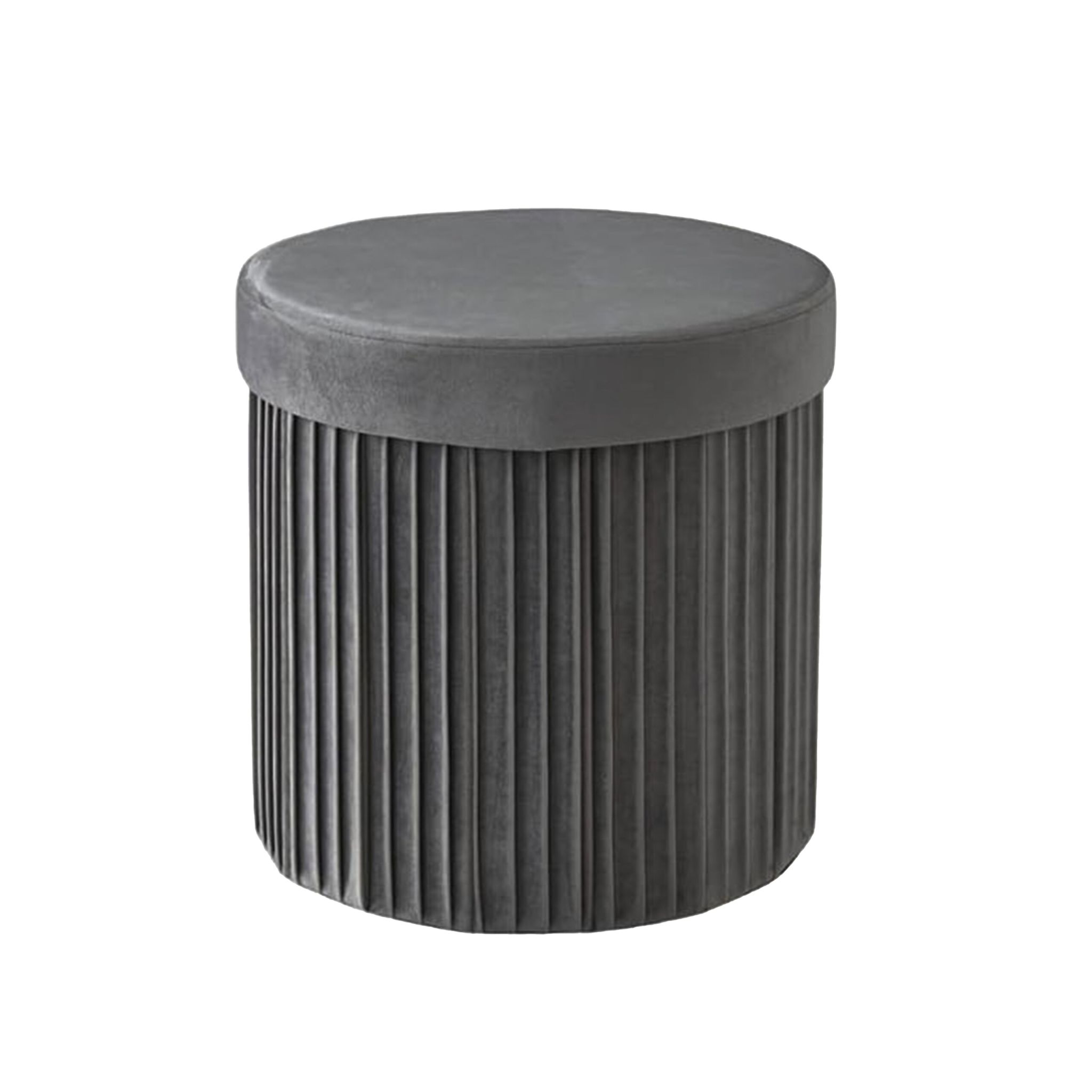 Hocker Samt mit Stauraum Anthrazit