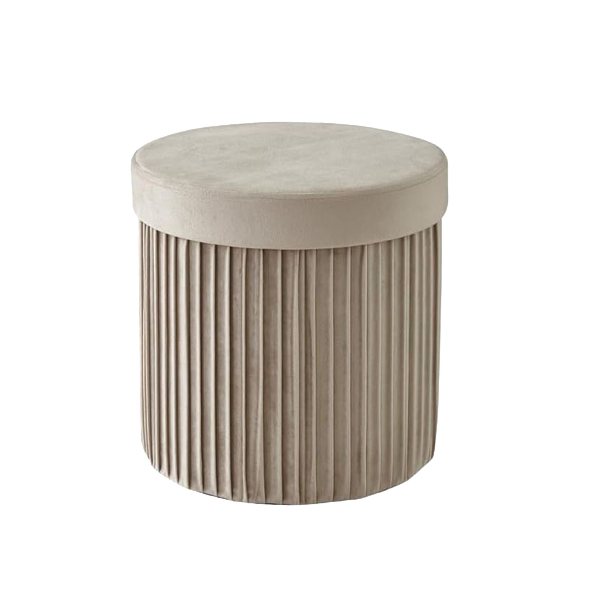 Hocker Samt mit Stauraum Beige