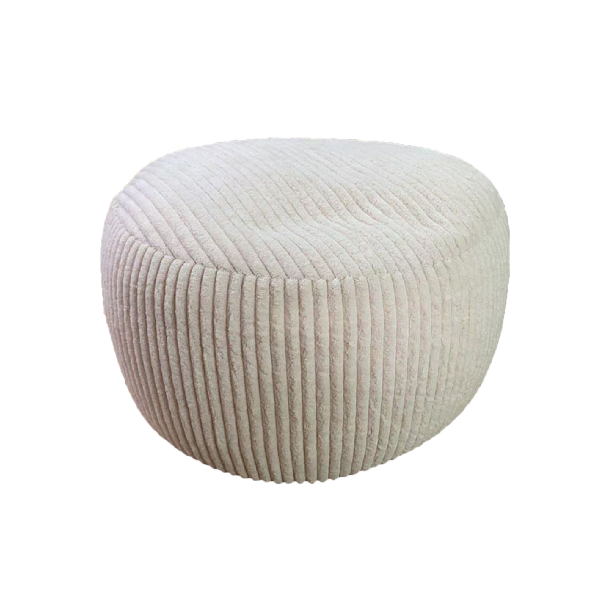 Pouf mit Cordbezug Beige