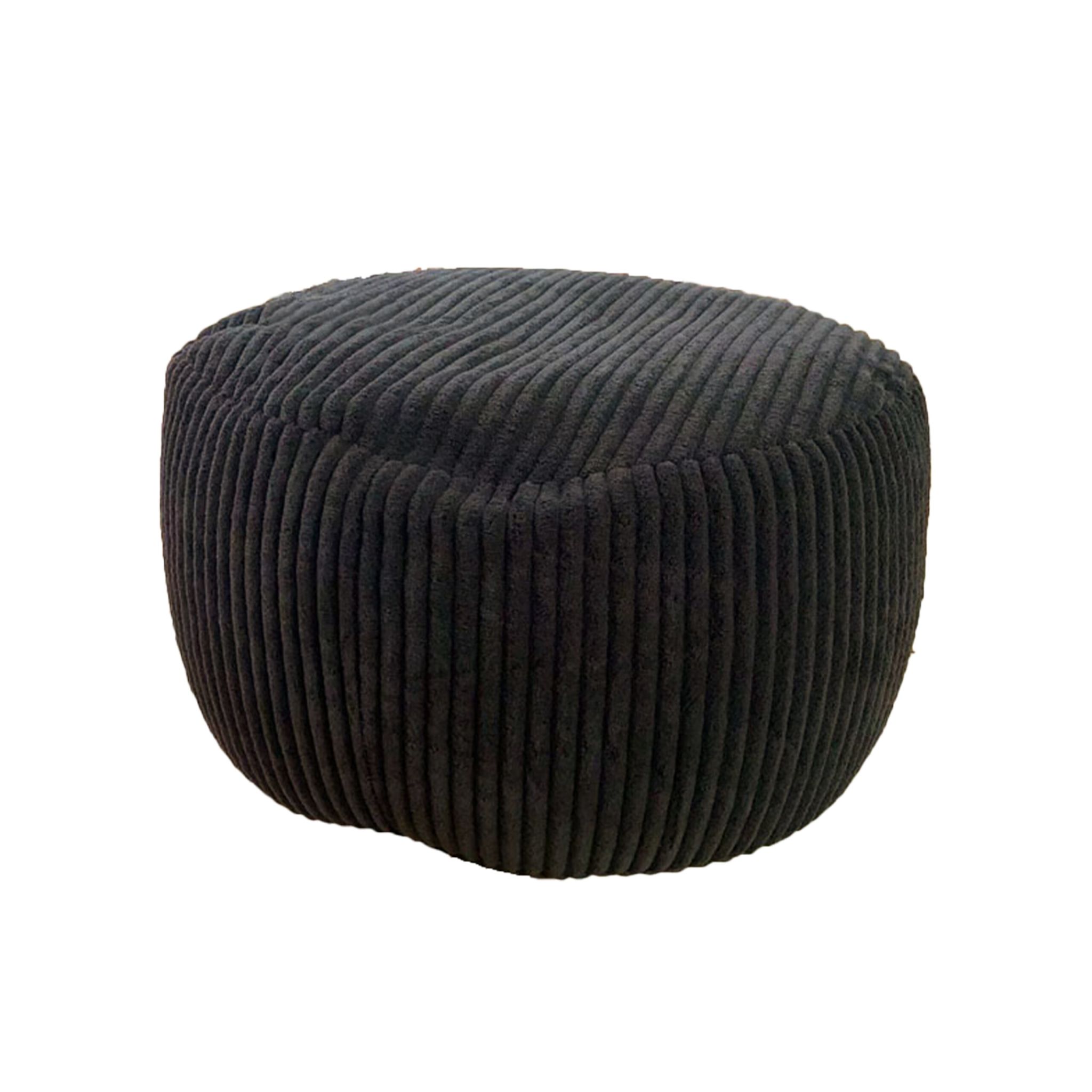 Pouf mit Cordbezug Schwarz