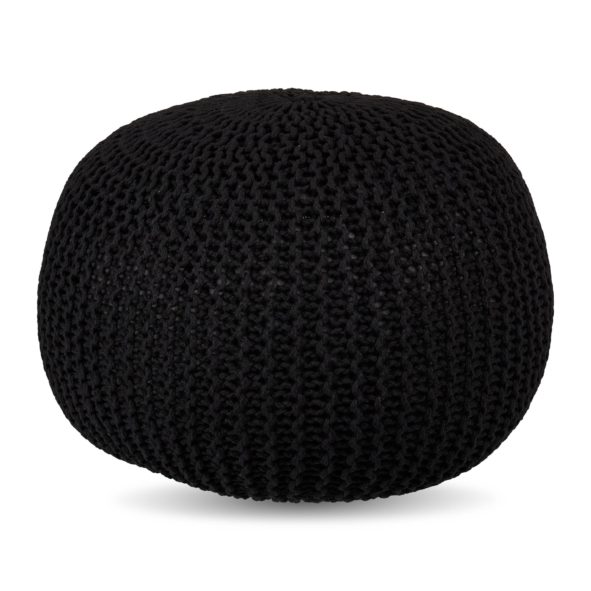 Gestrickter Pouf Schwarz