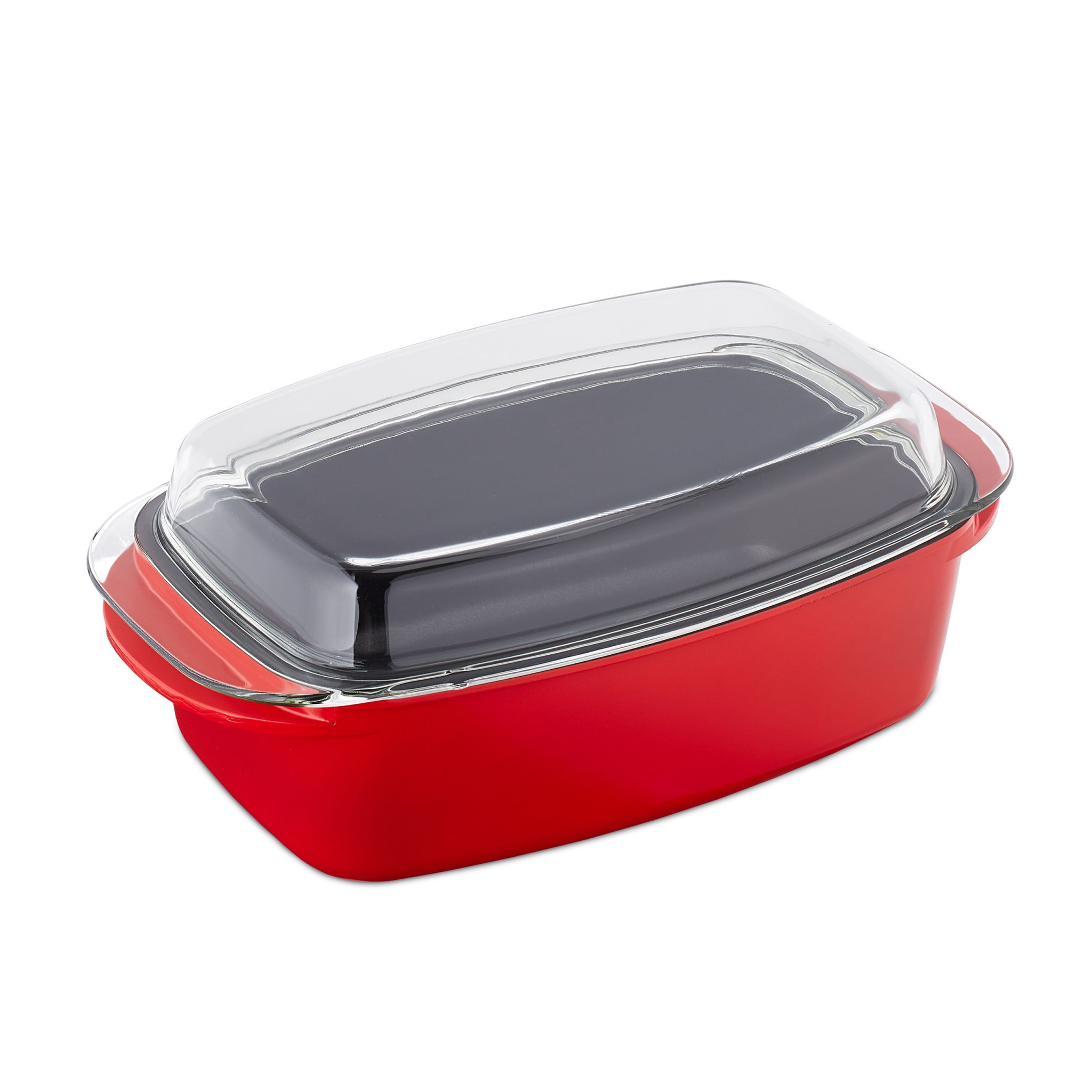 Bräter mit Deckel rot Rot-Transparent